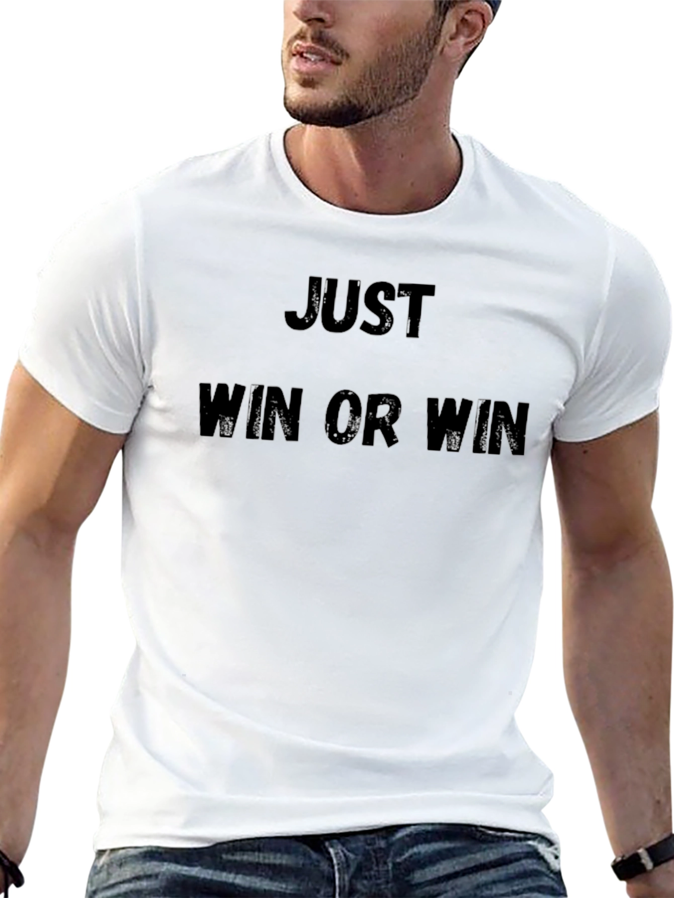 Black Just Win or Win Black Graphic Tee view 13