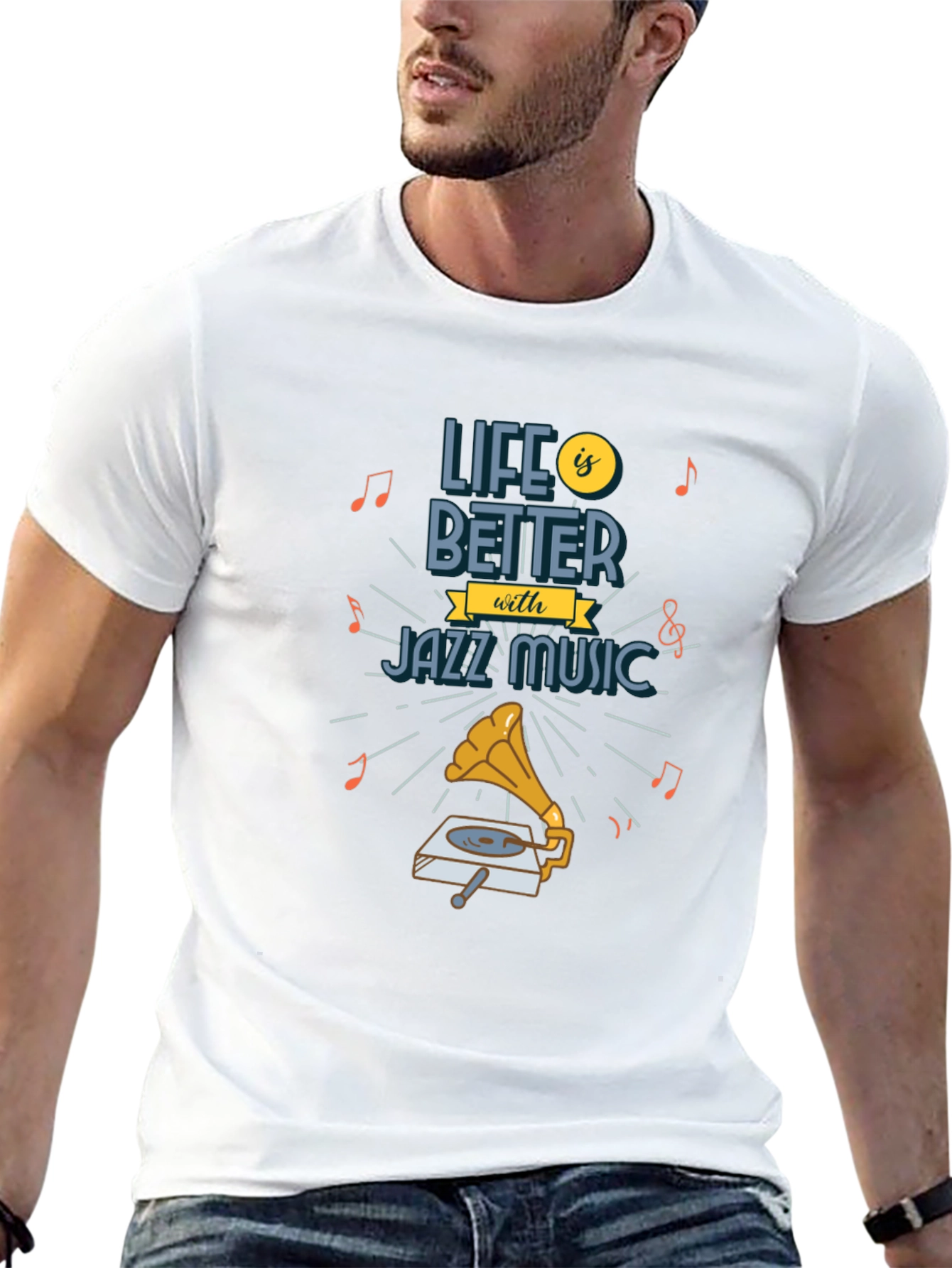 Black Life is Better With Jazz Music Graphic T-Shirt view 13