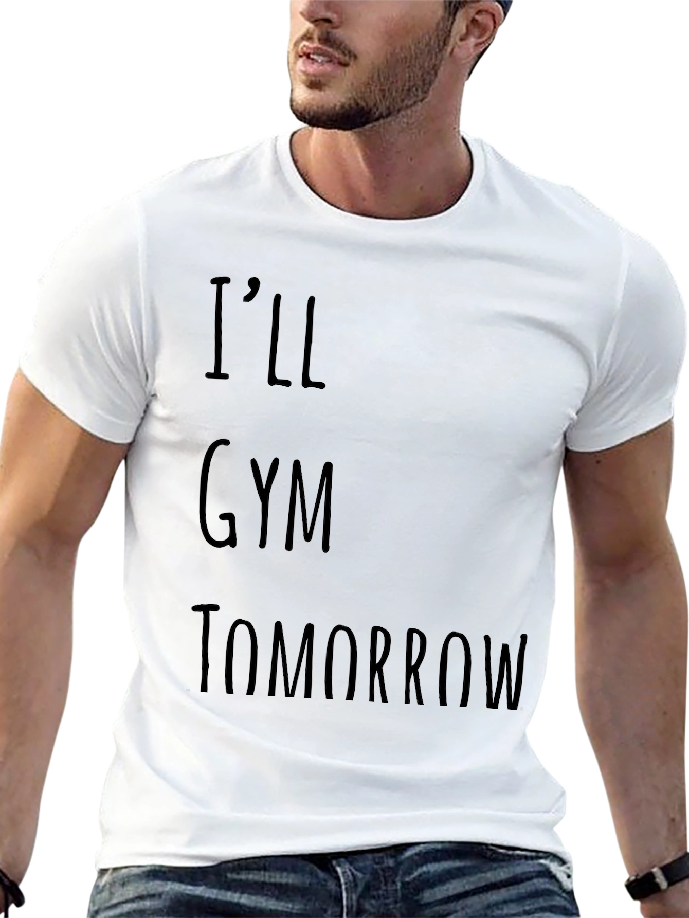 Black Funny Gym Tomorrow Graphic T-Shirt view 13
