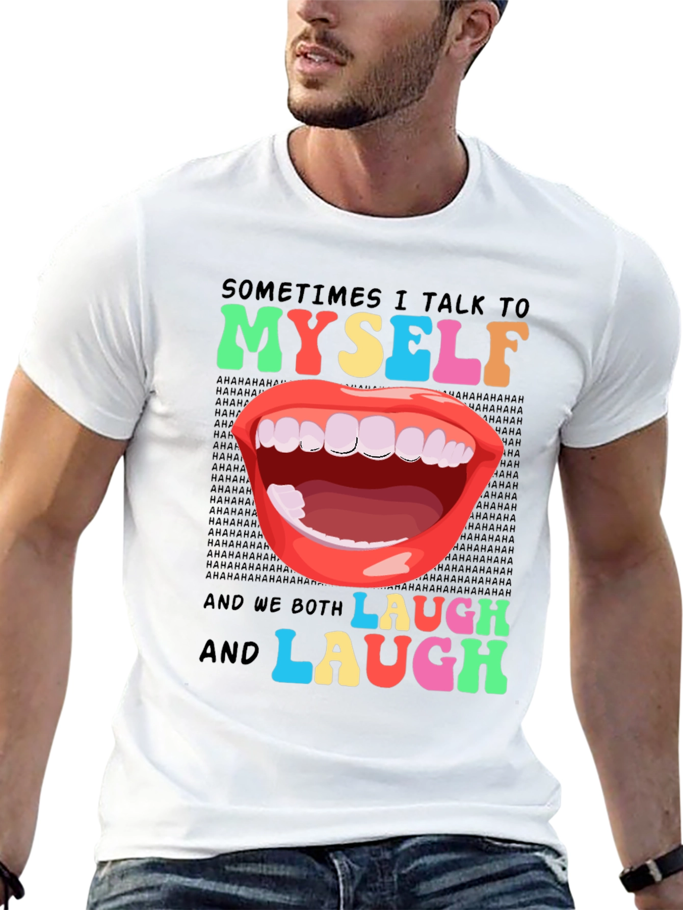Black Funny Sarcastic Humor T-Shirt: I Talk to Myself view 13