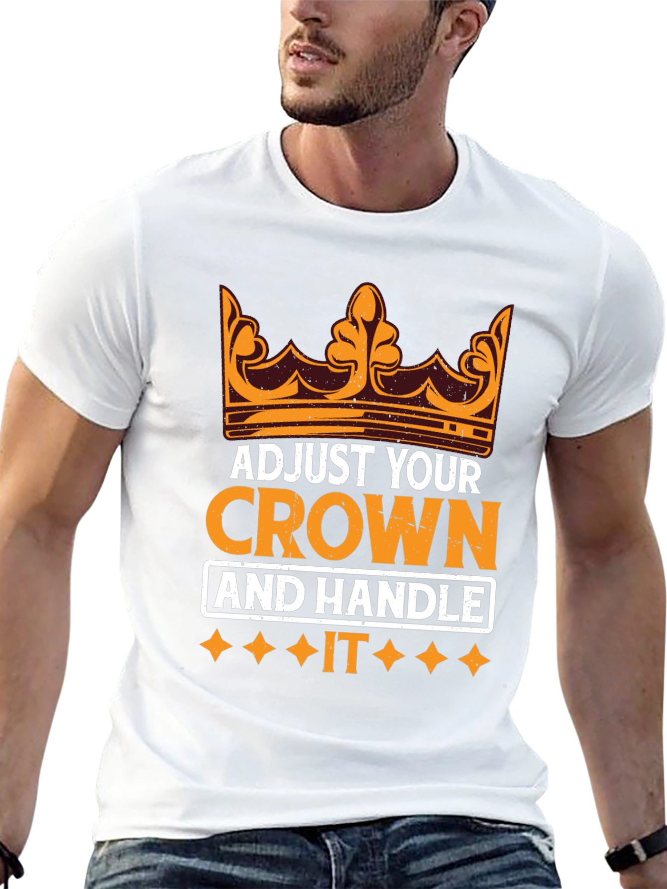 Black Adjust Your Crown Motivational T-Shirt view 13