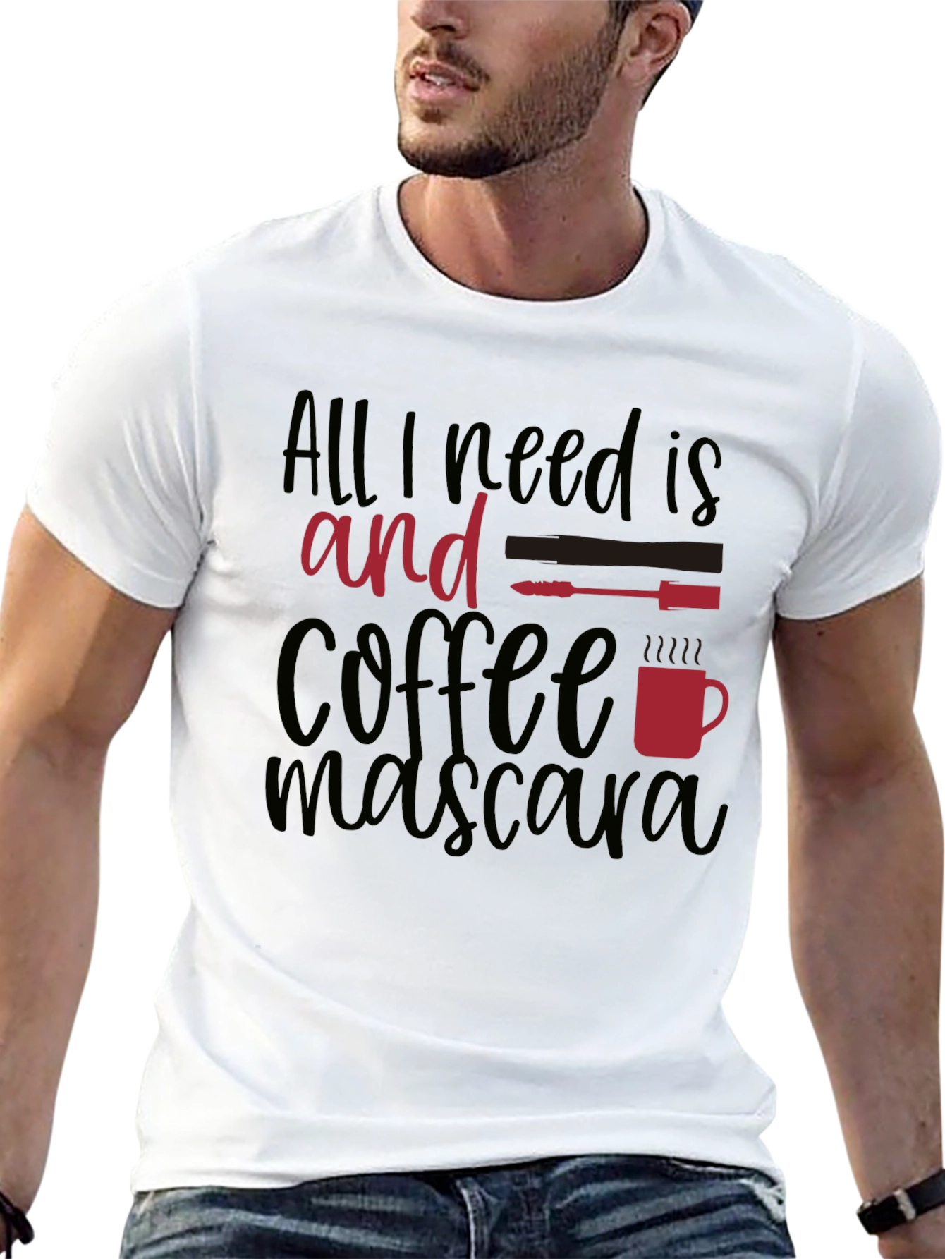 Black All I Need Is Coffee and Mascara T-Shirt view 13