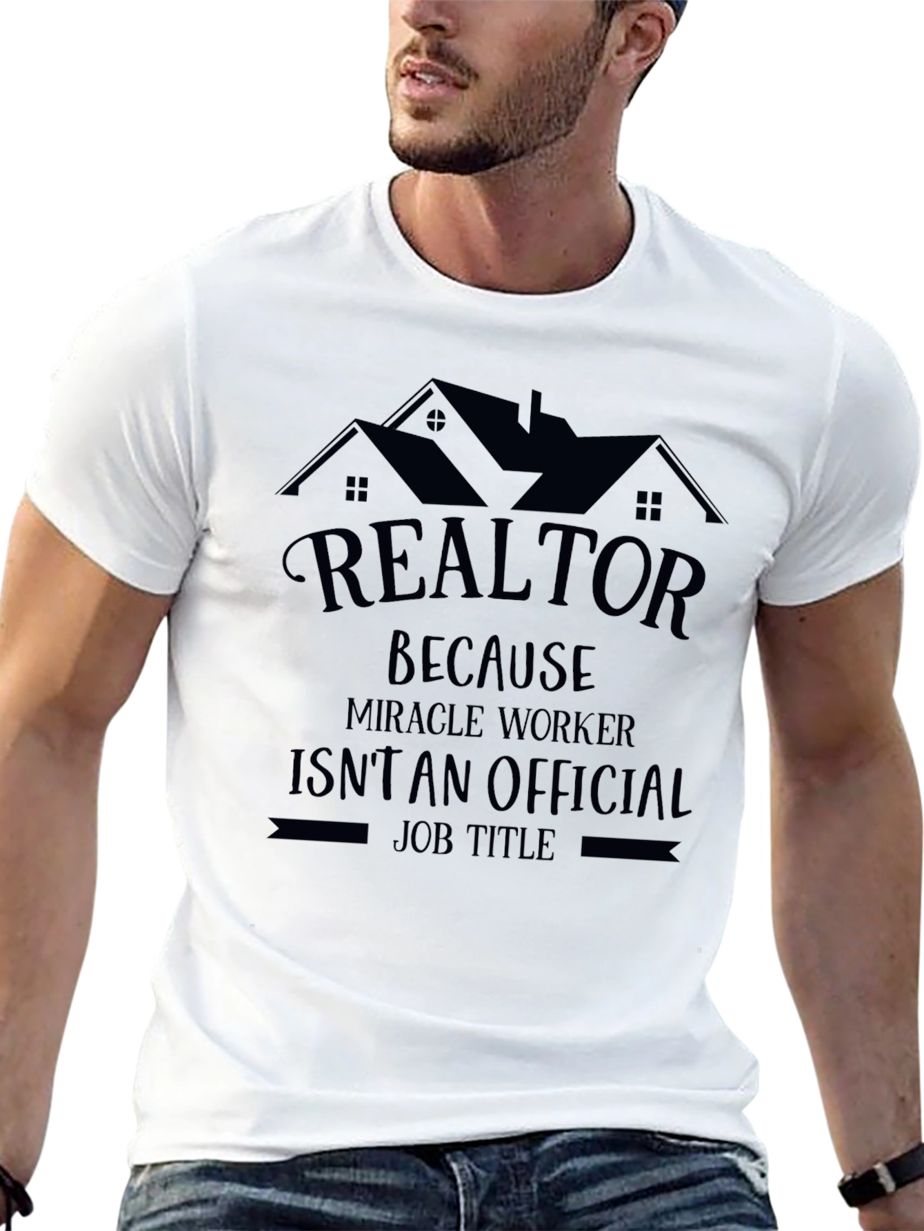 Black Realtor Miracle Worker Funny T-Shirt view 13