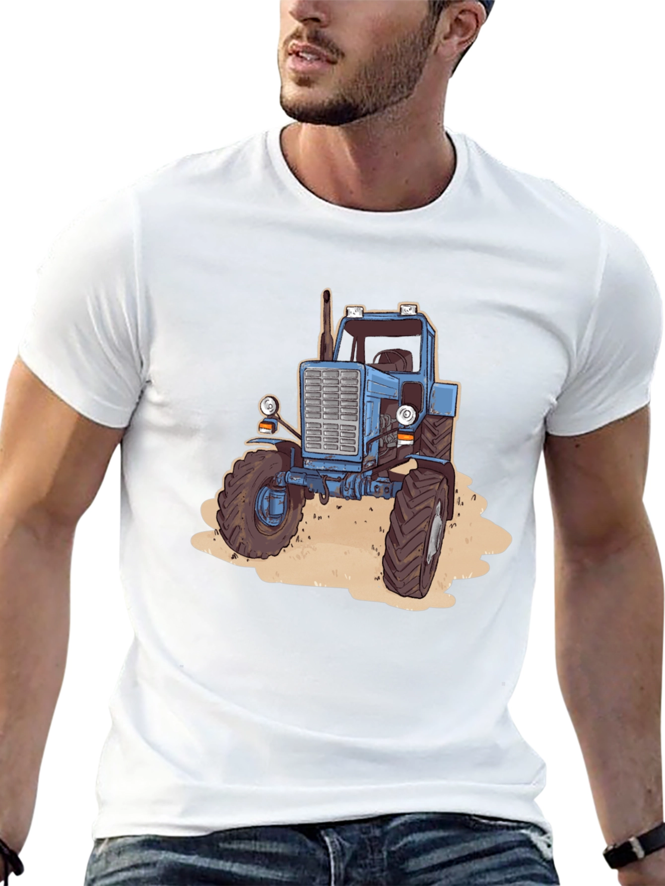 Tractor Graphic Tee - Black Cotton Blend - 13