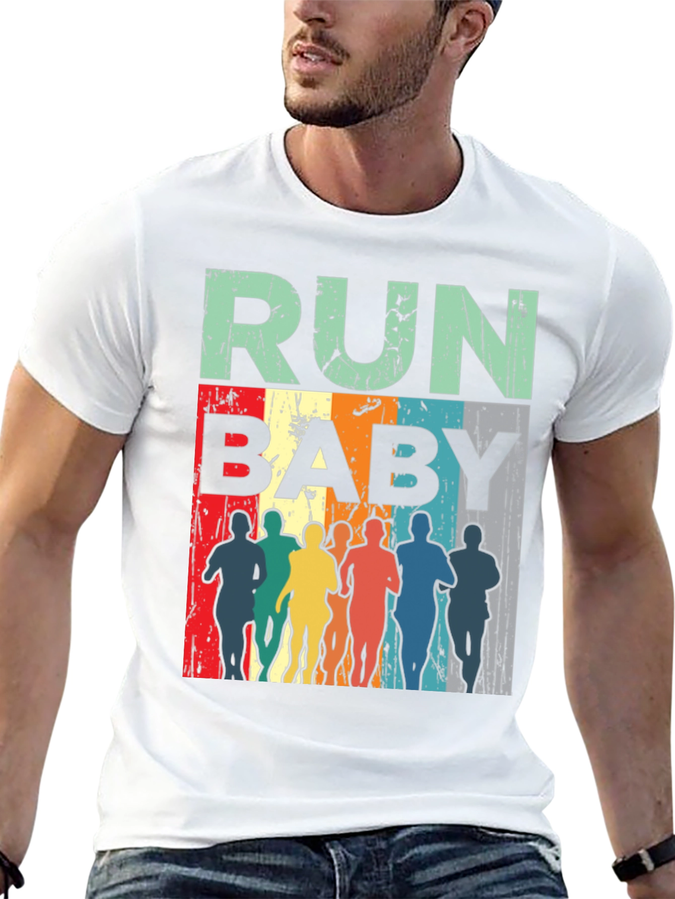 Black Run Baby Vintage Graphic Tee - Unisex view 13