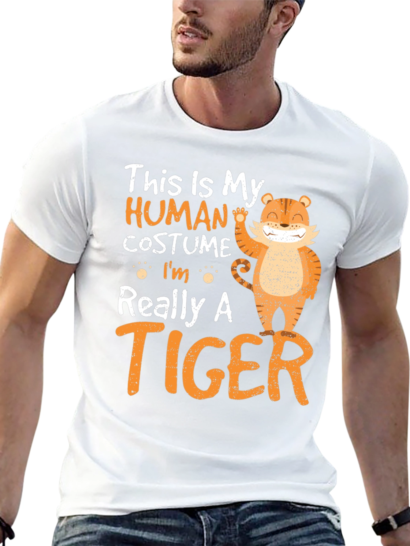 Black Human Costume Tiger T-Shirt view 13