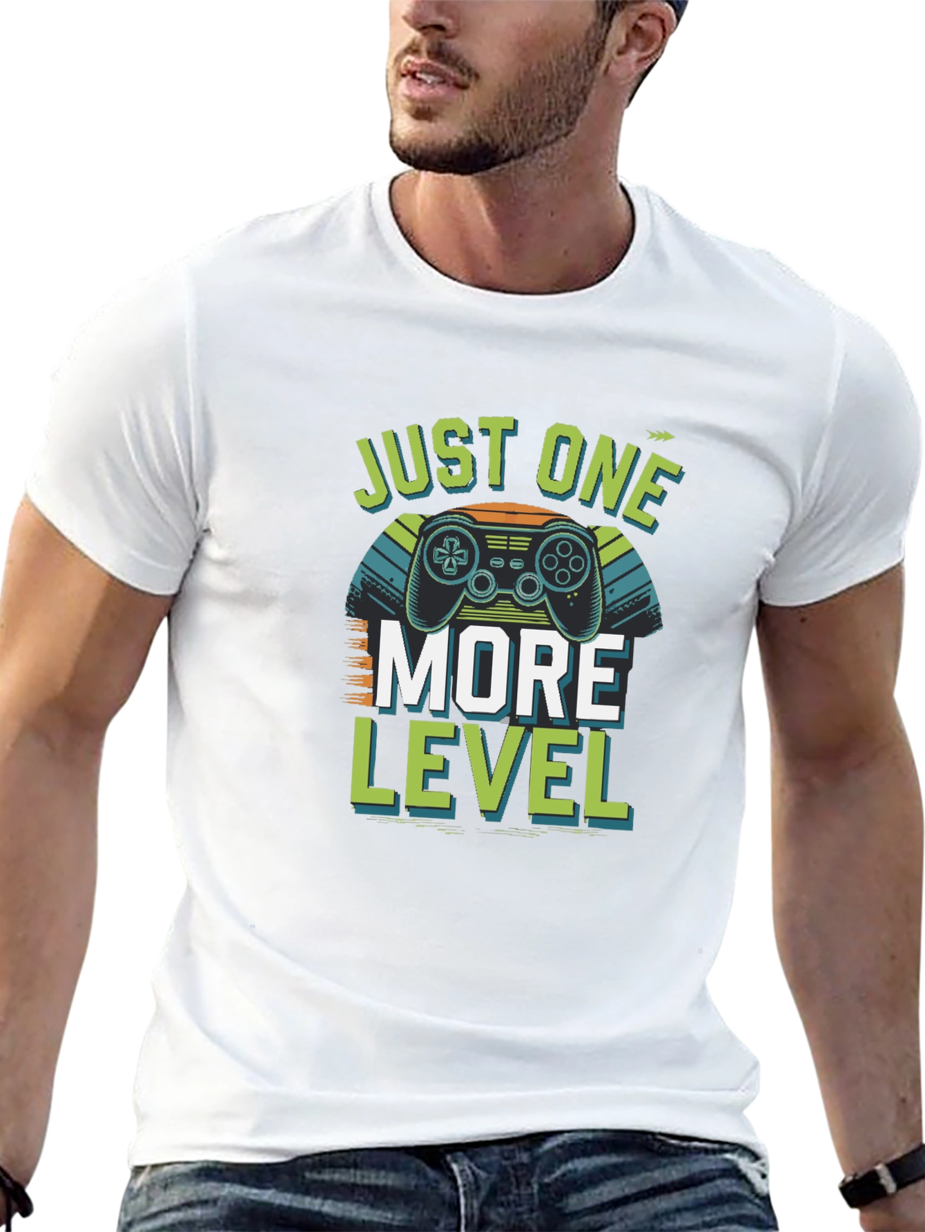 Black Just One More Level Gamer T-Shirt - Black Cotton view 13