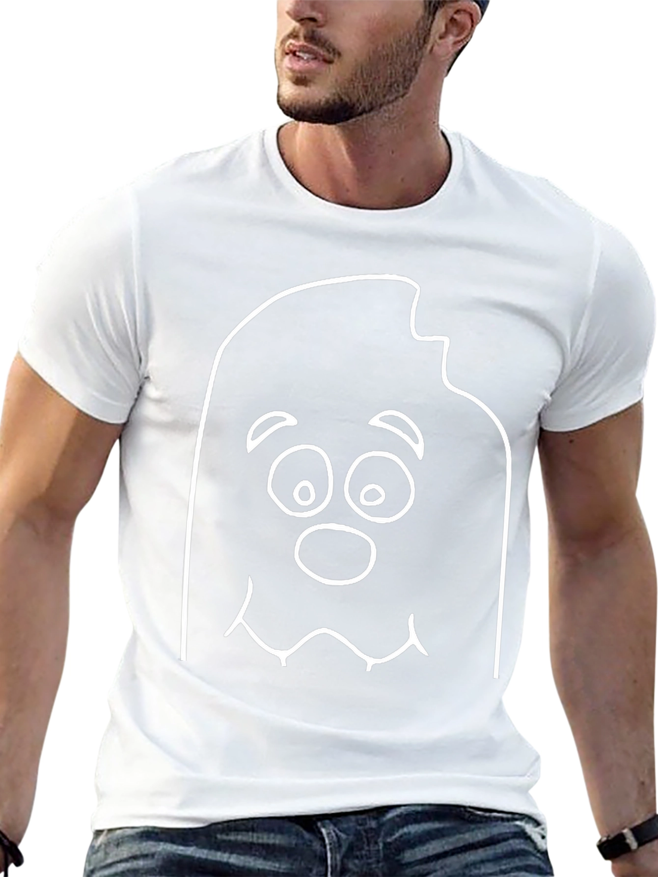 Black Funny Cartoon Ghost Black T-Shirt view 13