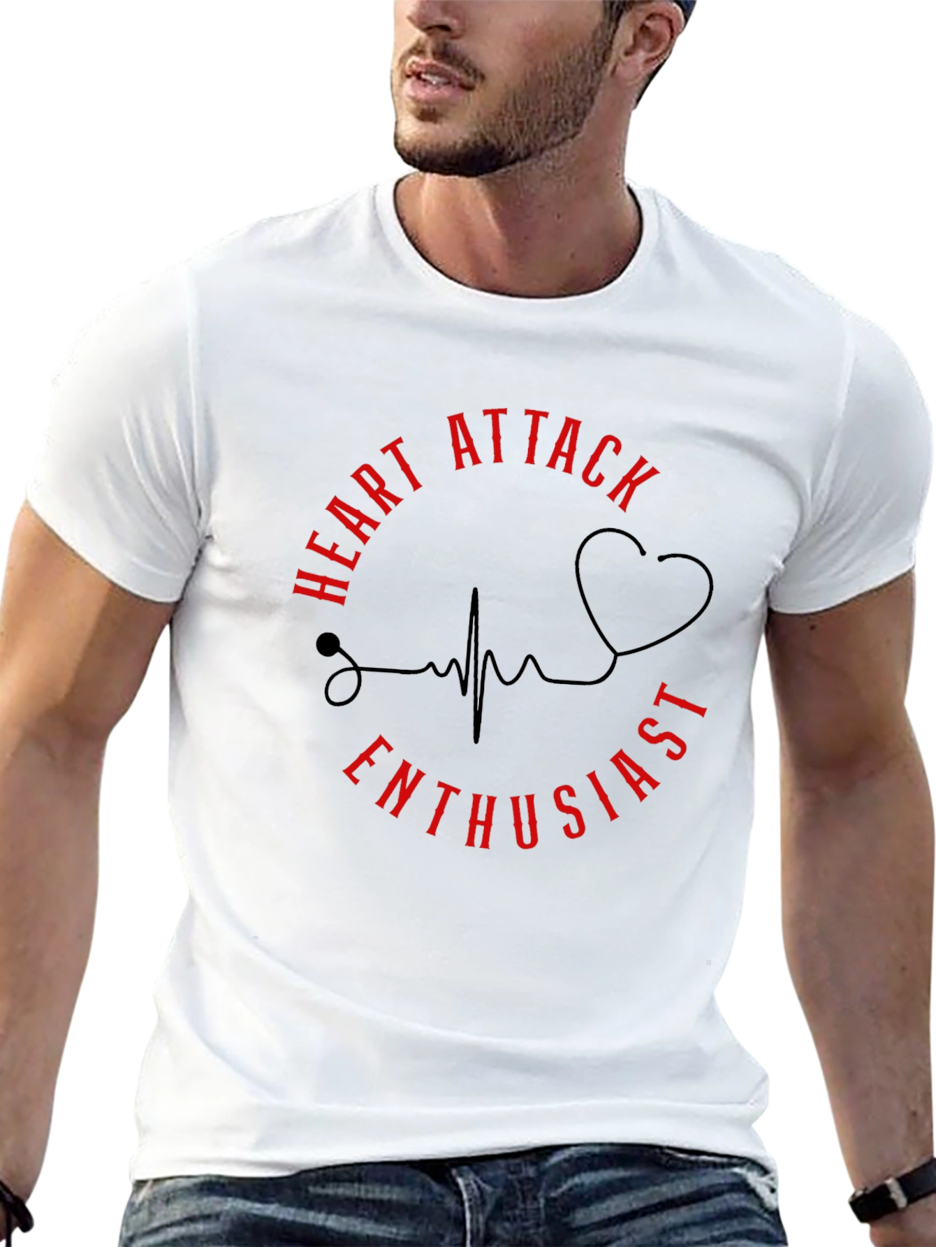 Black Heart Attack Enthusiast Graphic Tee - Medical Humor Shirt view 13