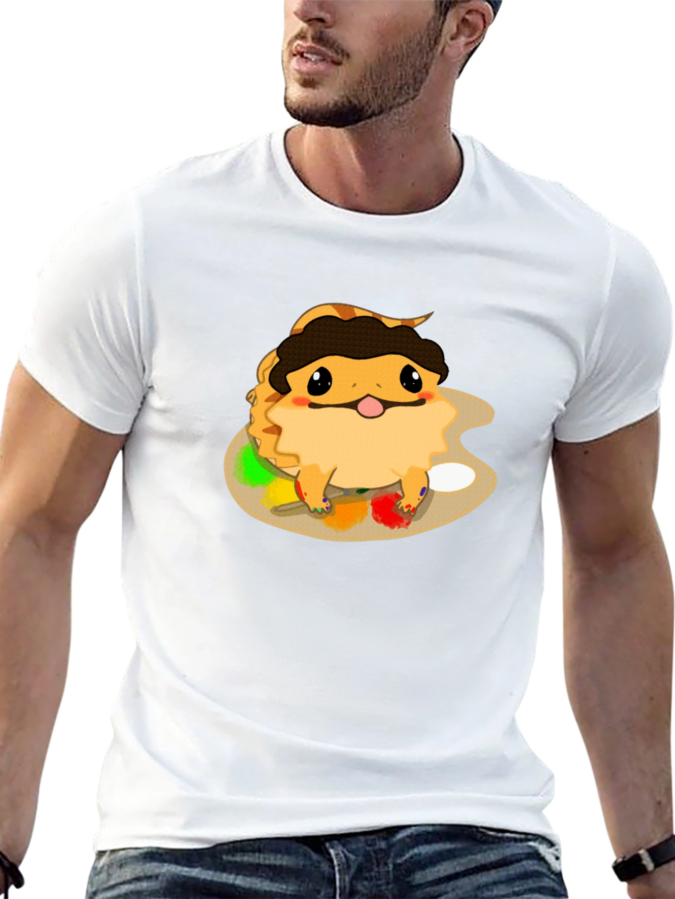 Black Bearded Dragon Artist T-Shirt view 13