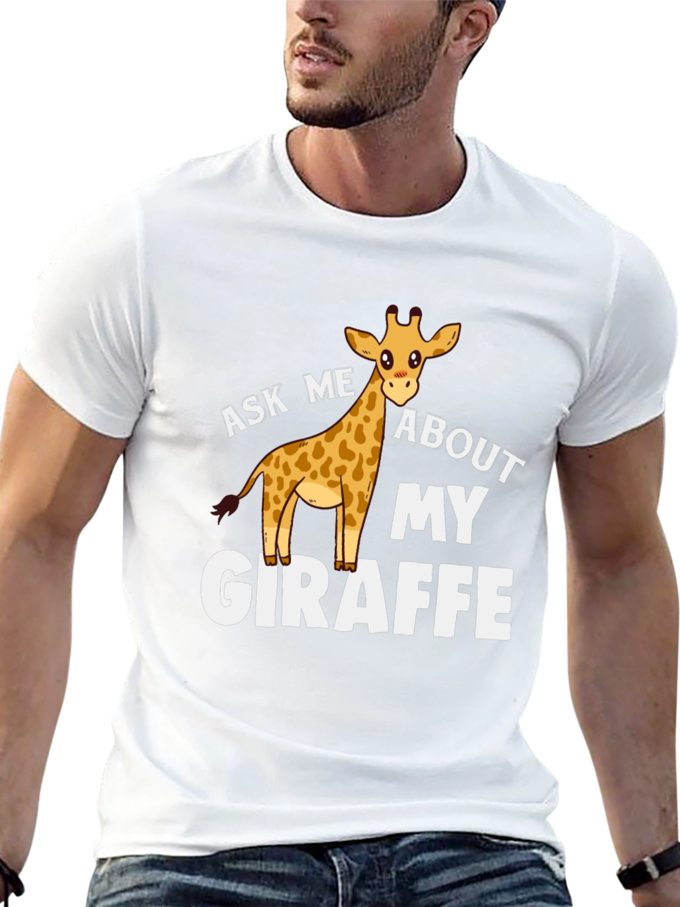 Black Ask Me About My Giraffe Graphic Tee view 13