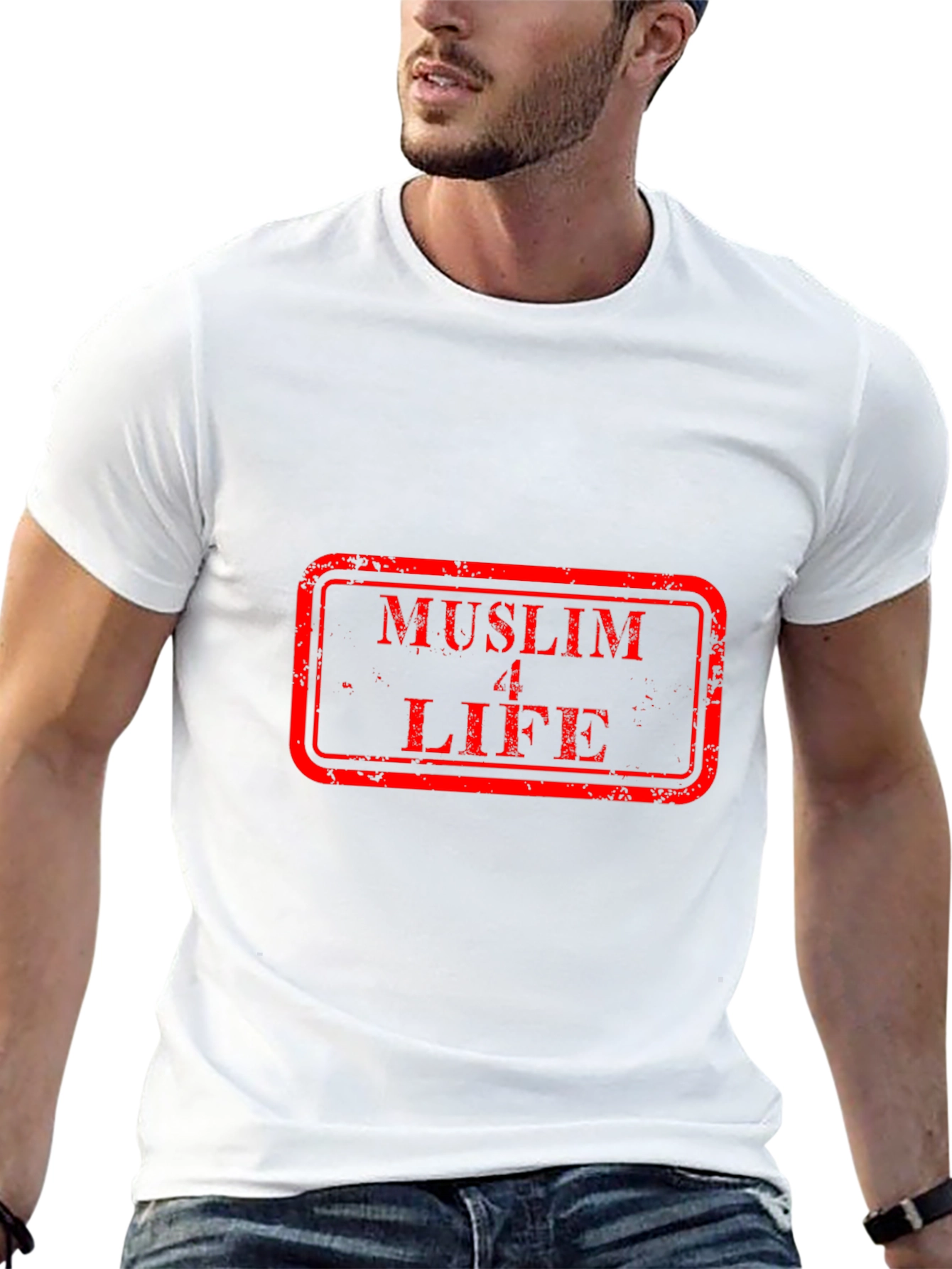 Black Muslim 4 Life Graphic Tee - Black Cotton T-Shirt view 13