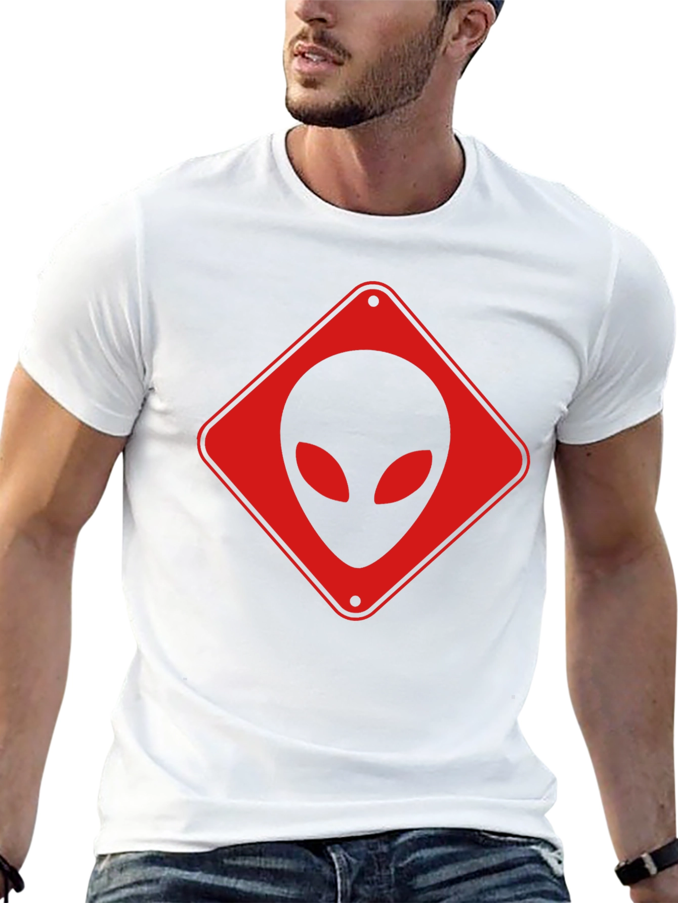 Black Alien Crossing Black T-Shirt view 13