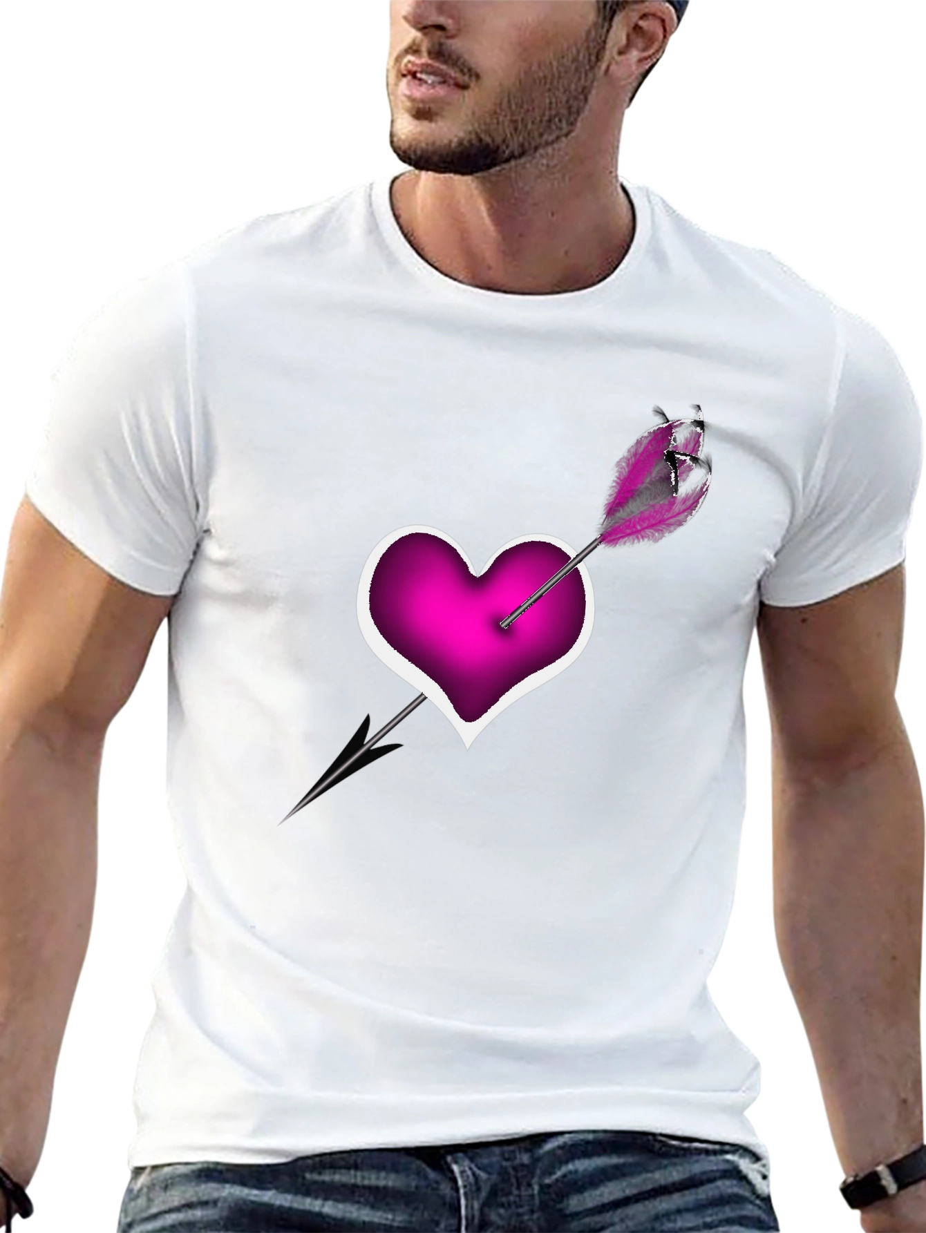 Black Heart Arrow T-Shirt - Modern Graphic Tee view 13