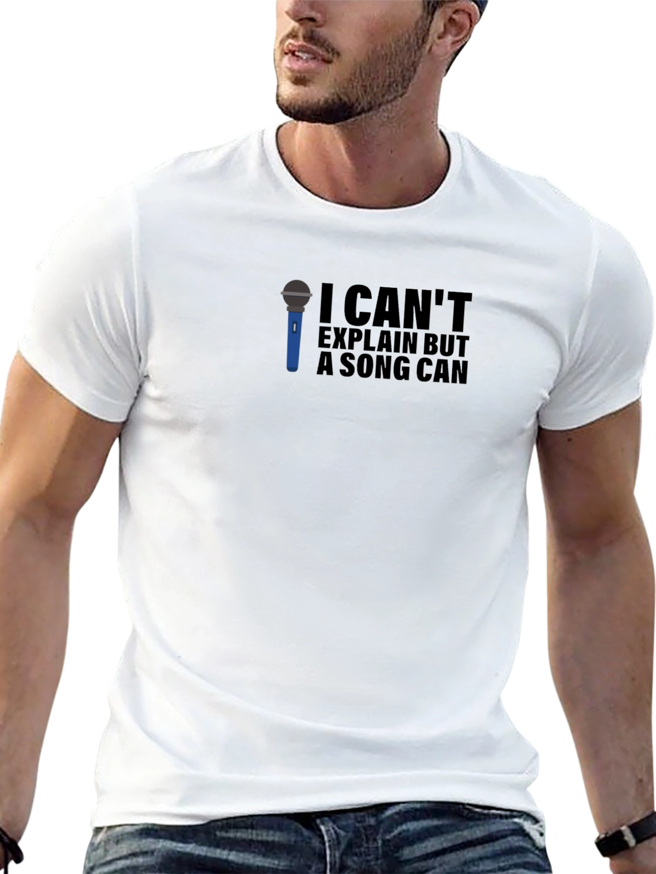 Black I Can't Explain But A Song Can Graphic Tee view 13