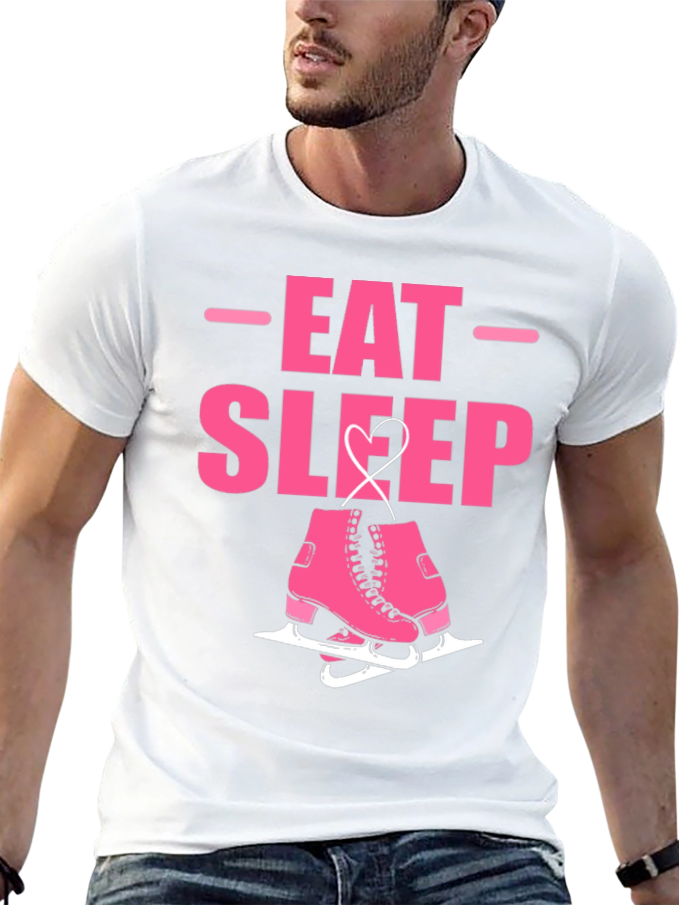 Black Eat Sleep Skate Graphic Tee - Ice Skating T-Shirt view 13