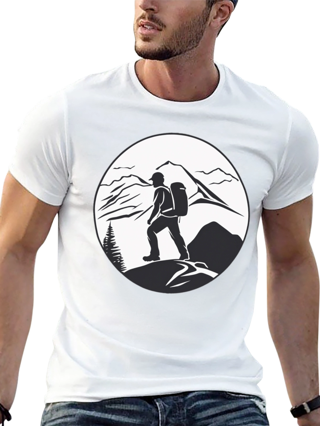 Black Mountain Hiker Graphic Tee - Adventure Ready Shirt view 13