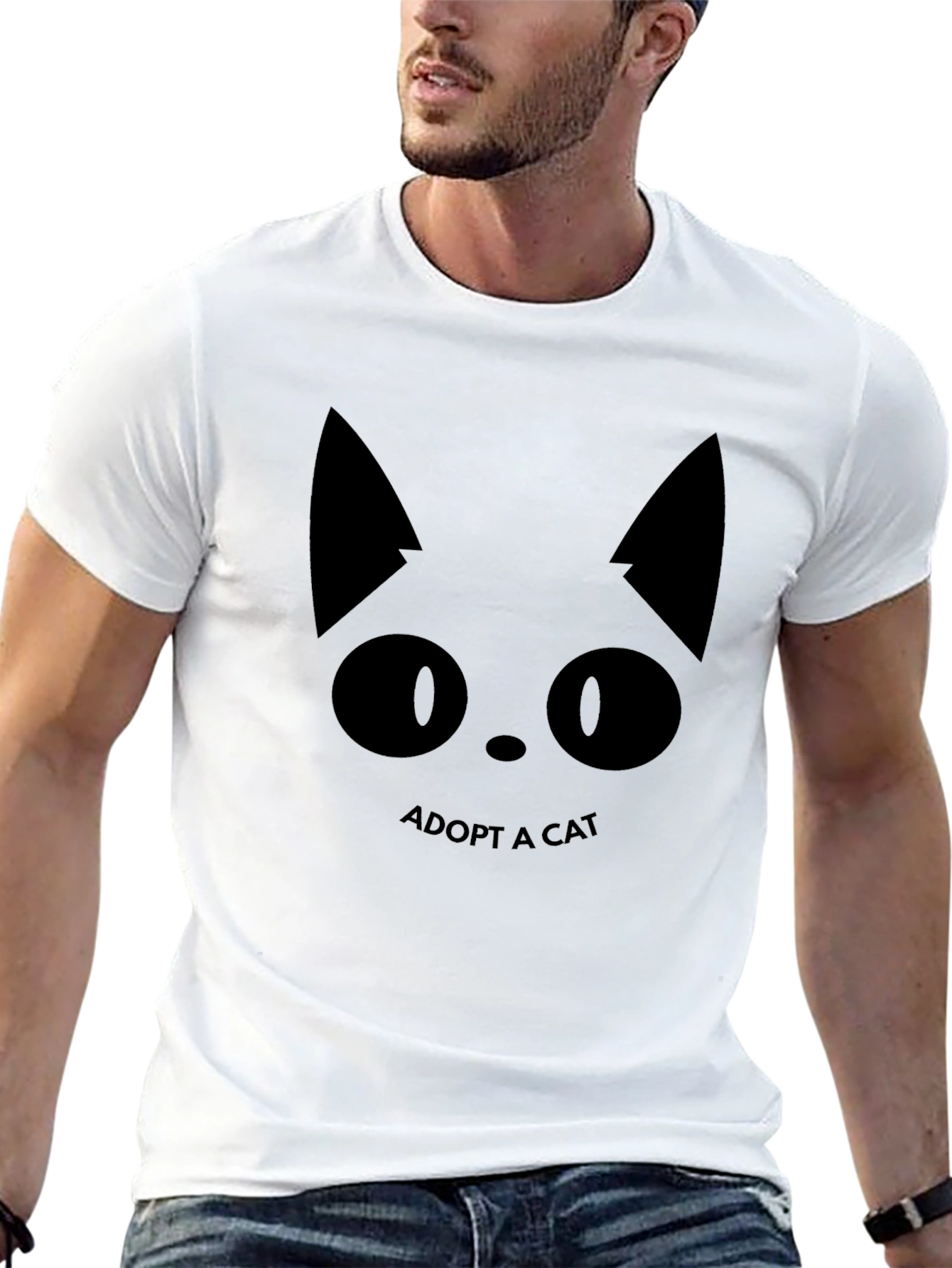 Black Adopt a Cat Black T-Shirt - Animal Lover Tee view 13