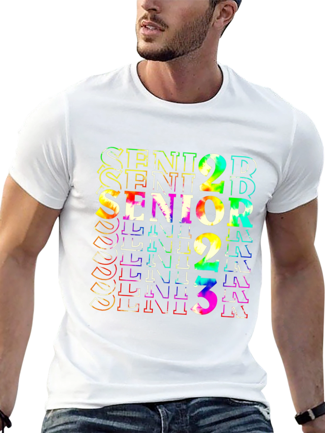 Black Senior 2023 Tie Dye Graphic Tee - Stylish Graduation Shirt view 13