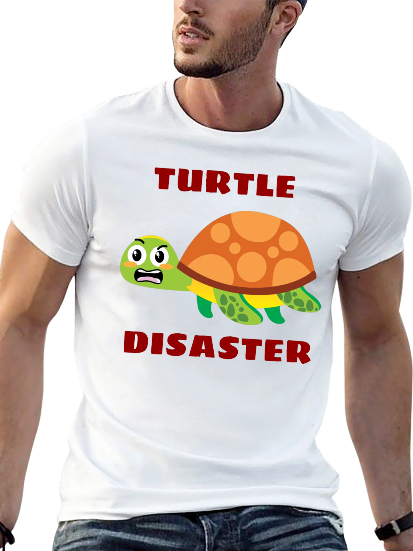 Black Turtle Disaster Graphic Tee - Funny Cartoon Turtle Shirt view 13