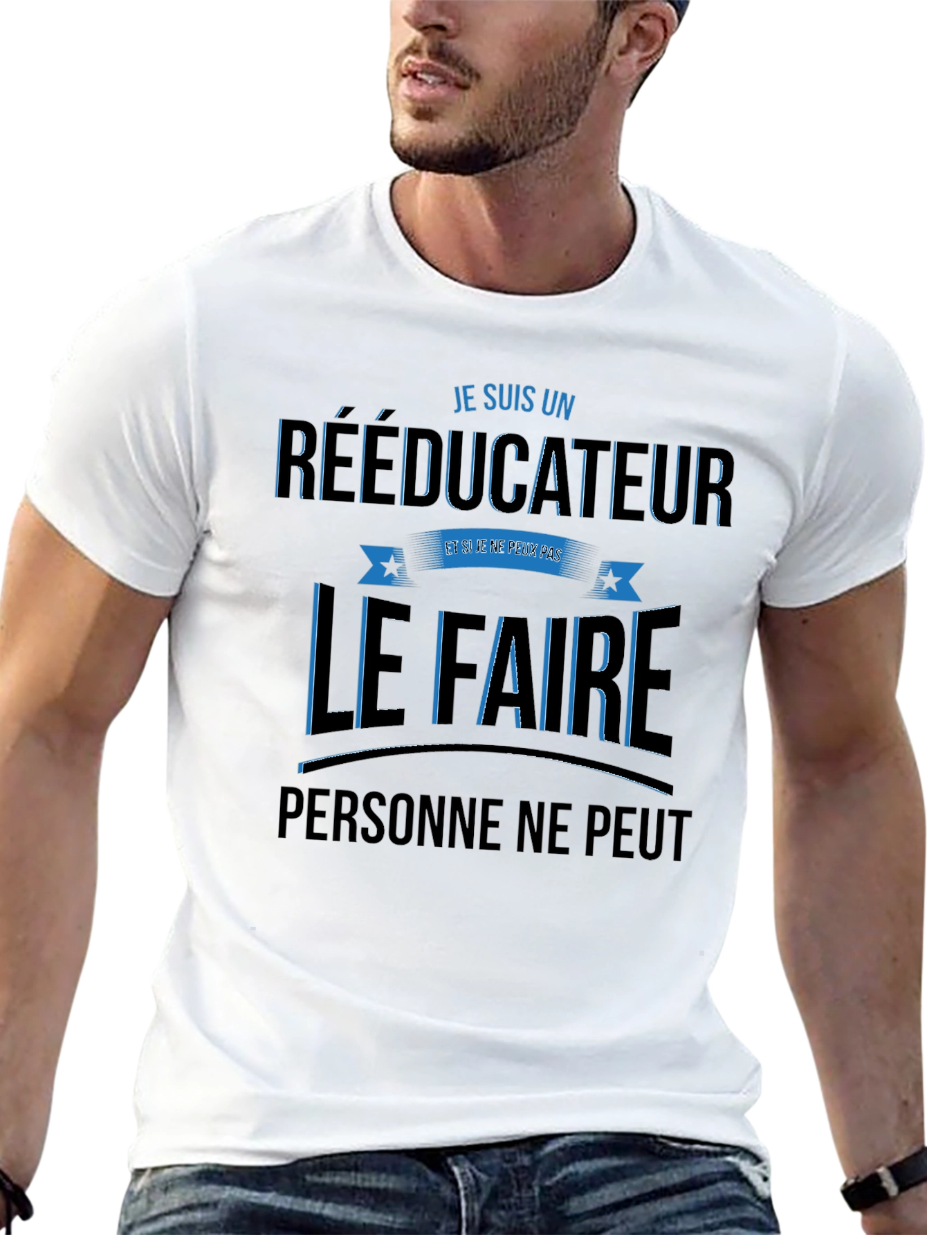 Black RÉÉDUCATEUR T-Shirt - Funny Profession Tee view 13