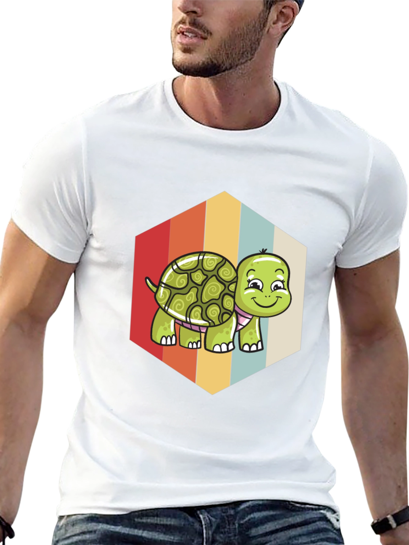 Black Retro Turtle T-Shirt - Cute Graphic Tee view 13