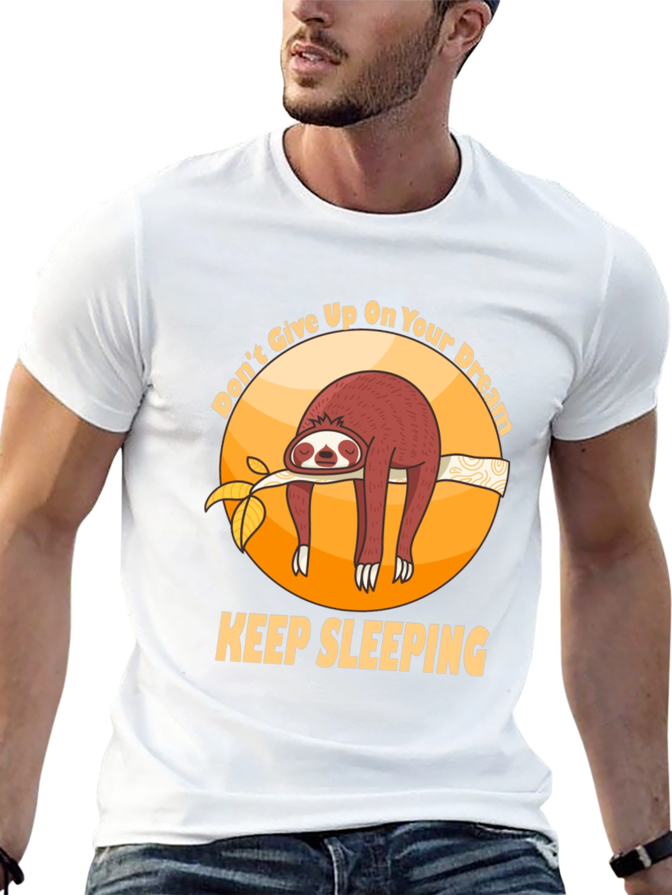 Black Don't Give Up On Your Dream Sloth T-shirt view 13