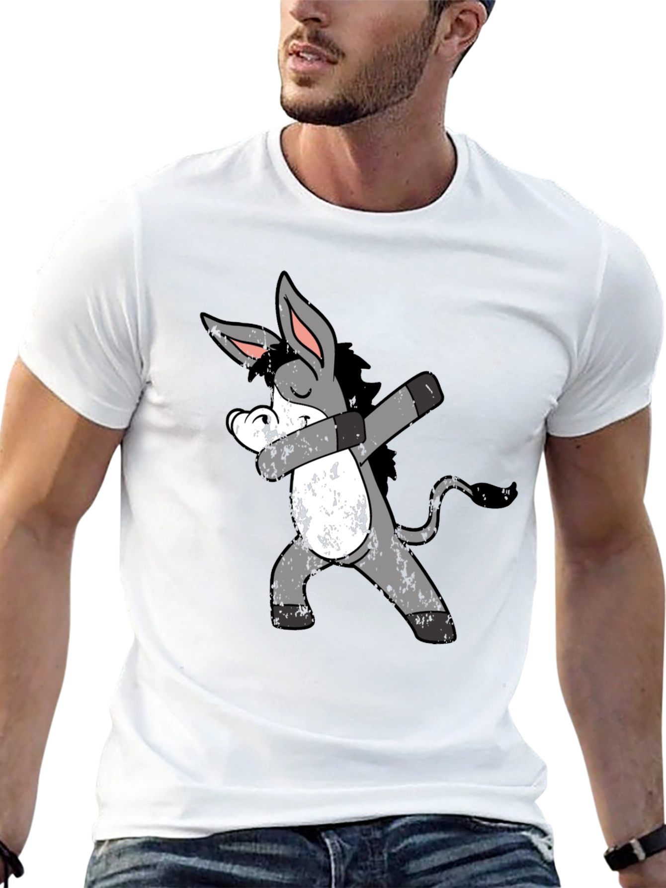 Black Dabbing Donkey Graphic Tee - Unique & Funny view 13