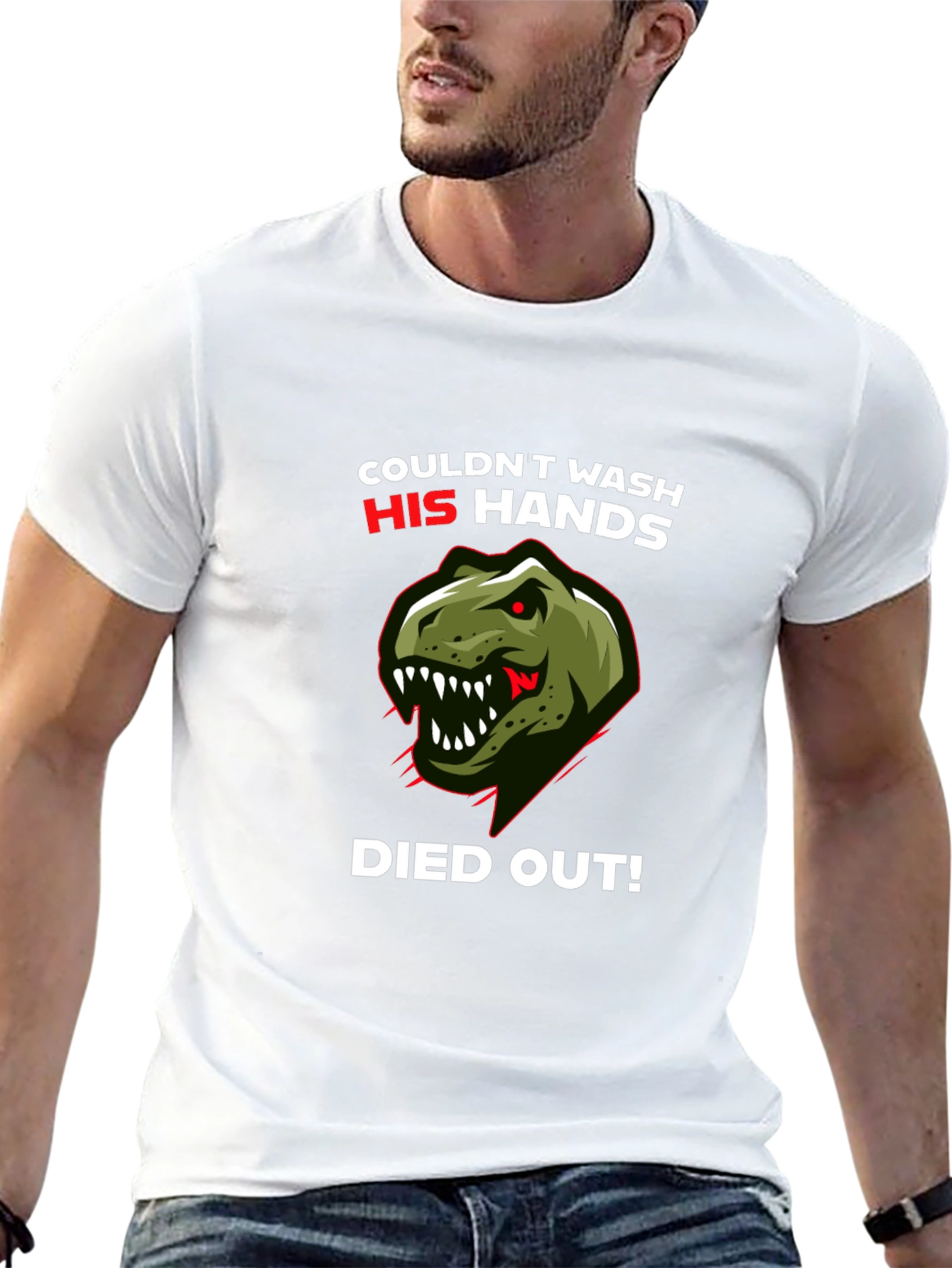 Dinosaur T-Shirt: Couldn't Wash Hands, Died Out! - 13