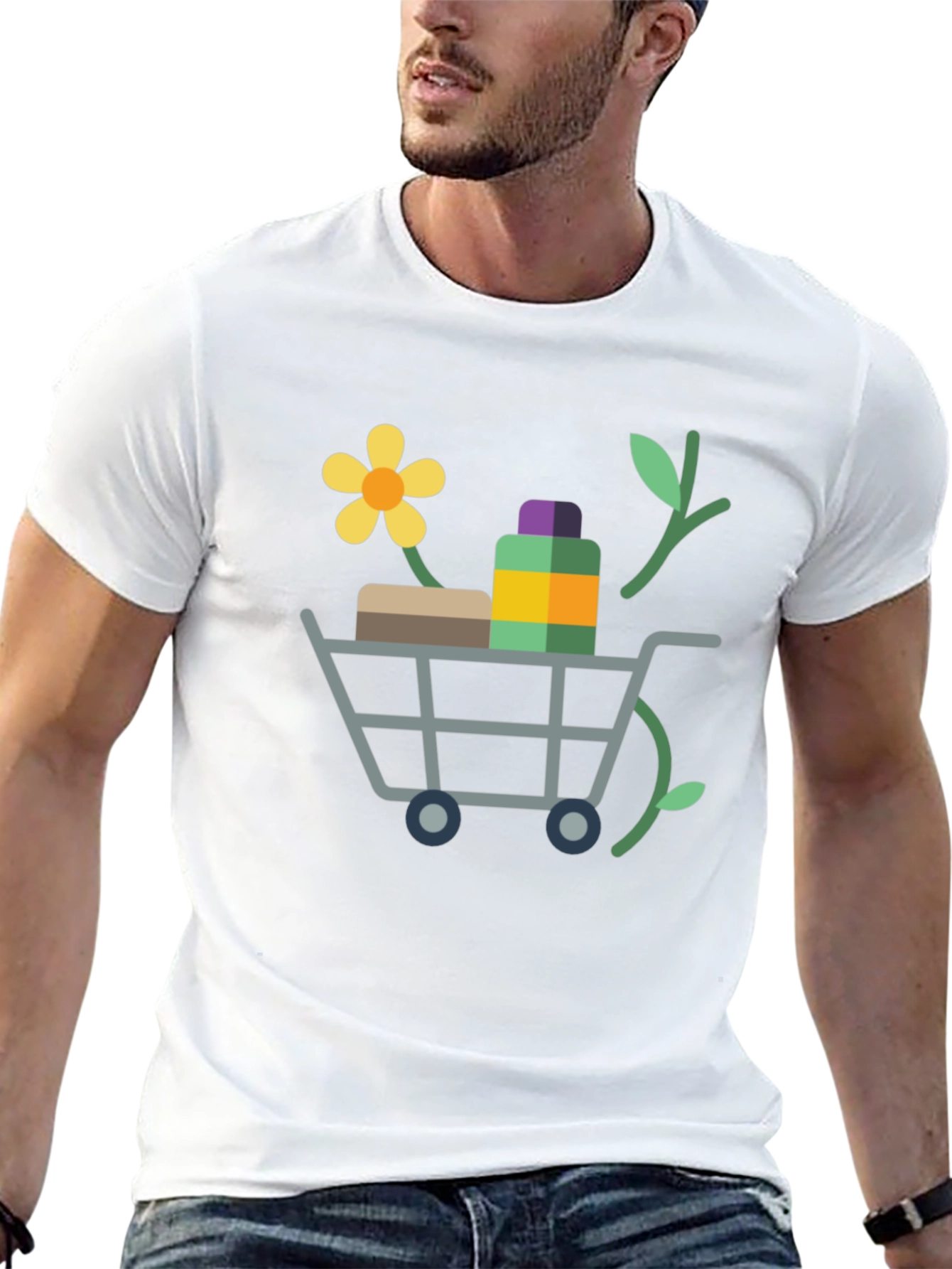 Eco-Friendly Shopping Cart Graphic Tee - 13