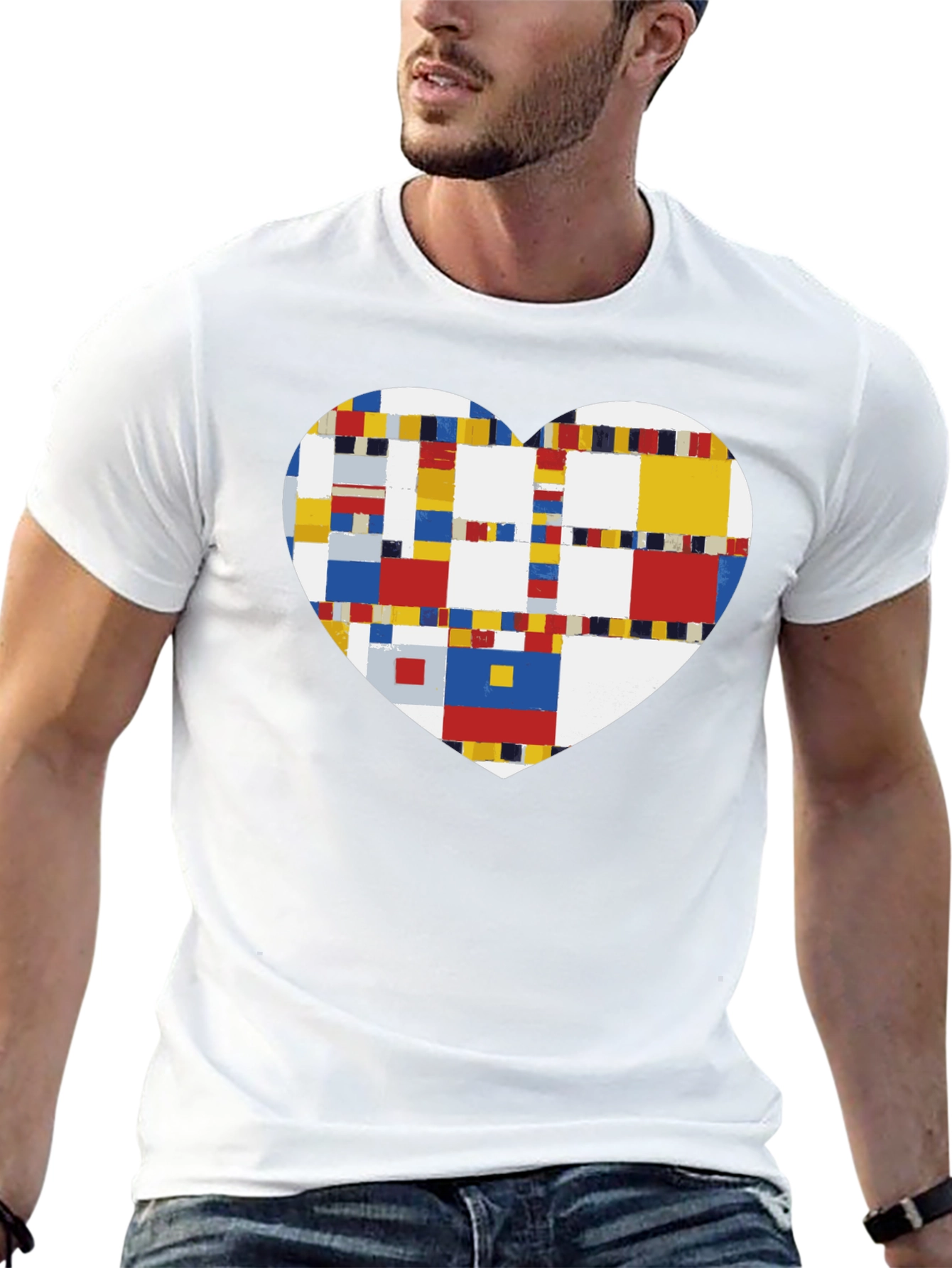 Black Mondrian Heart Graphic Tee - Black view 13