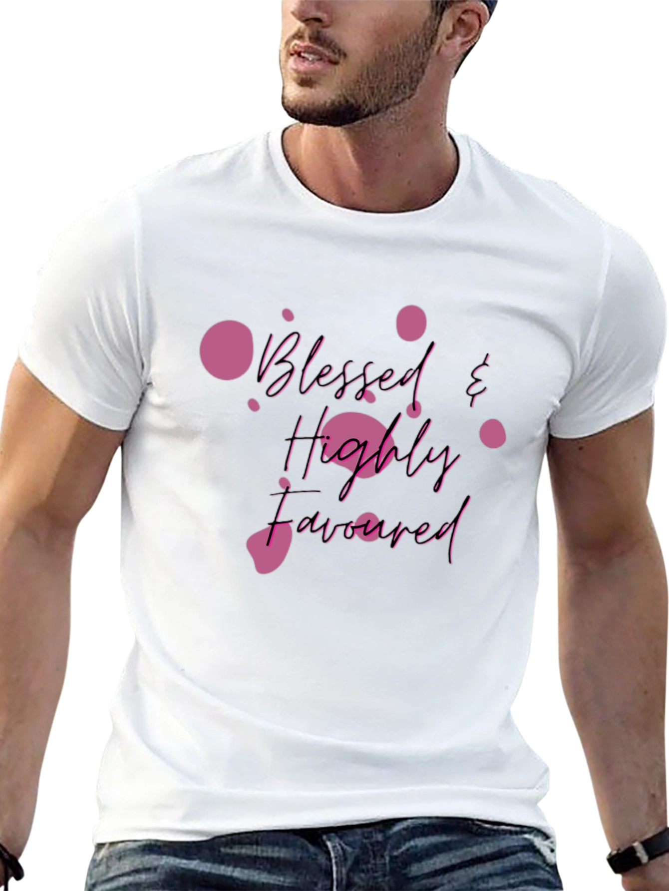 Black Blessed & Highly Favored Black T-Shirt view 13