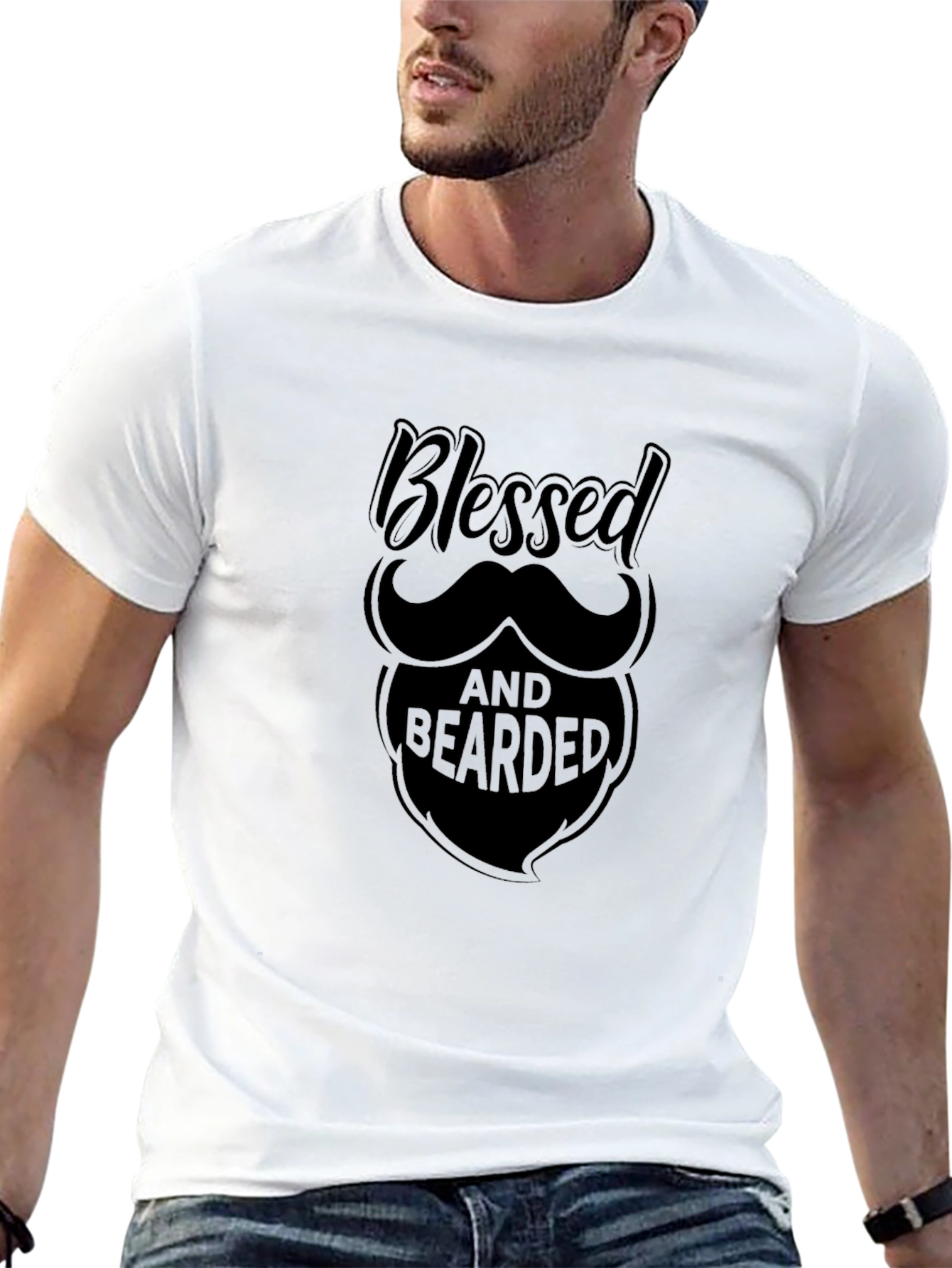 Black Blessed and Bearded Graphic T-Shirt - Black view 13
