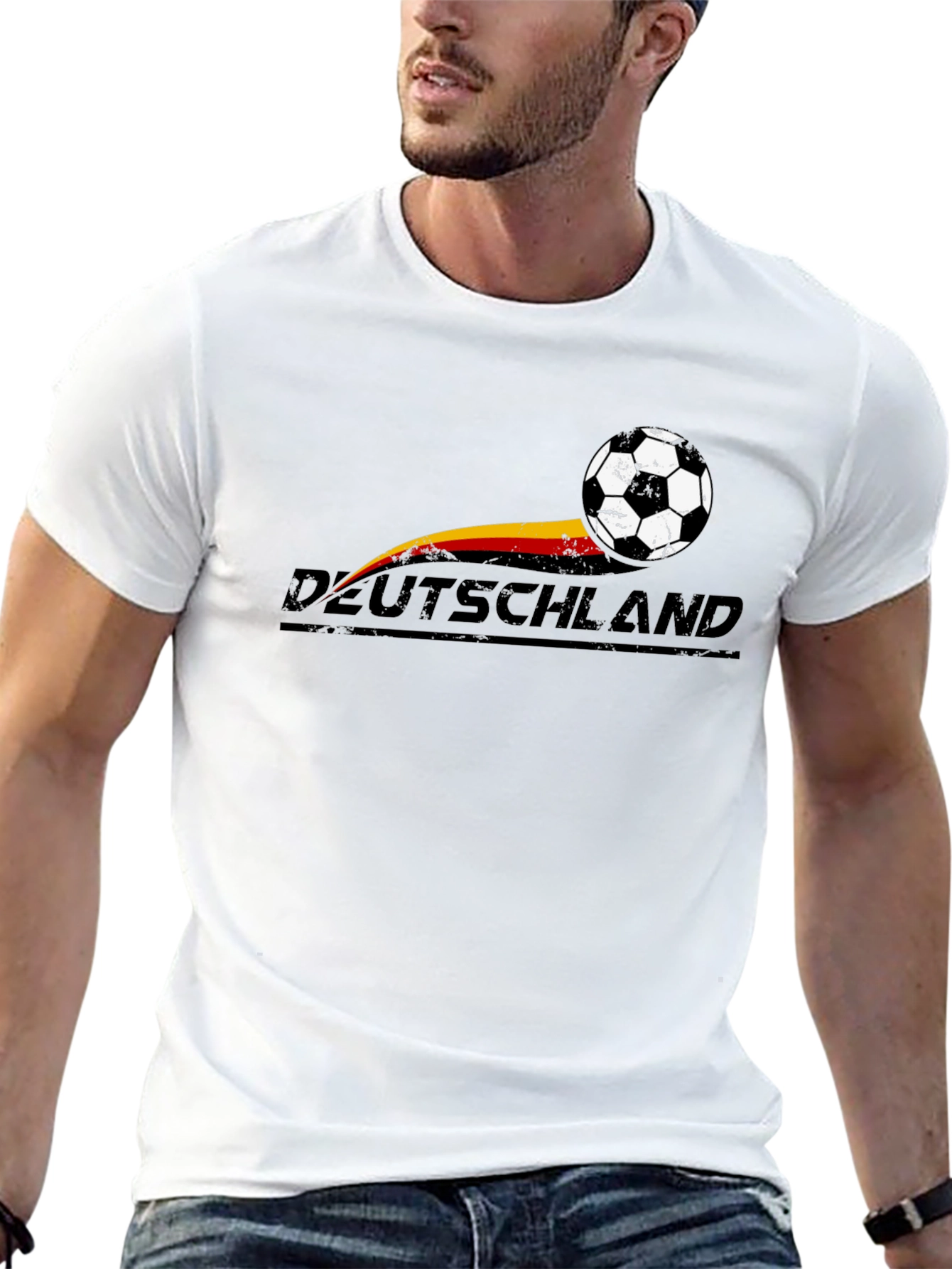 Black Deutschland Soccer Ball T-Shirt - German Pride view 13