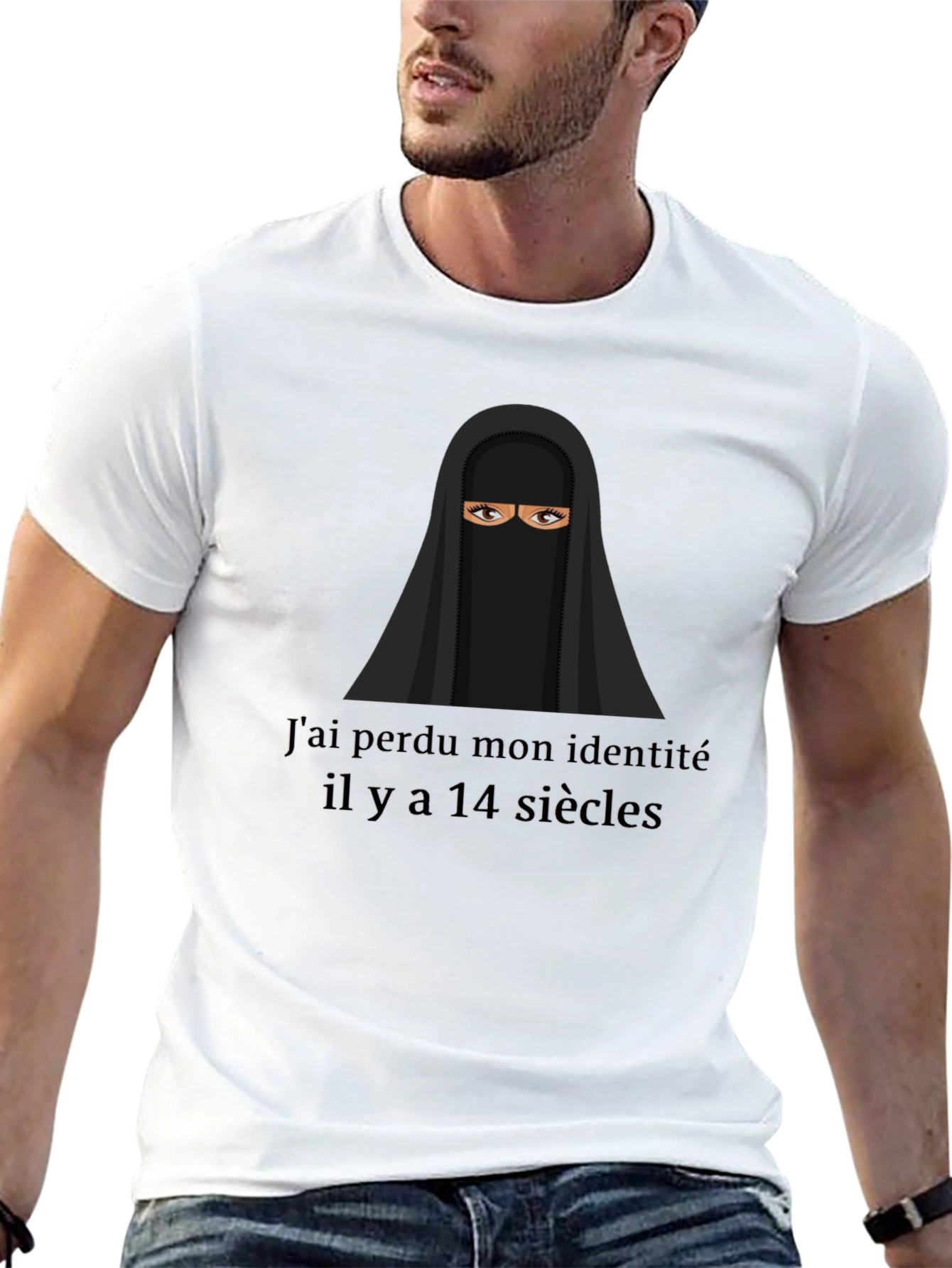 Black Veiled Identity Tee - Unisex Cotton T-Shirt view 13