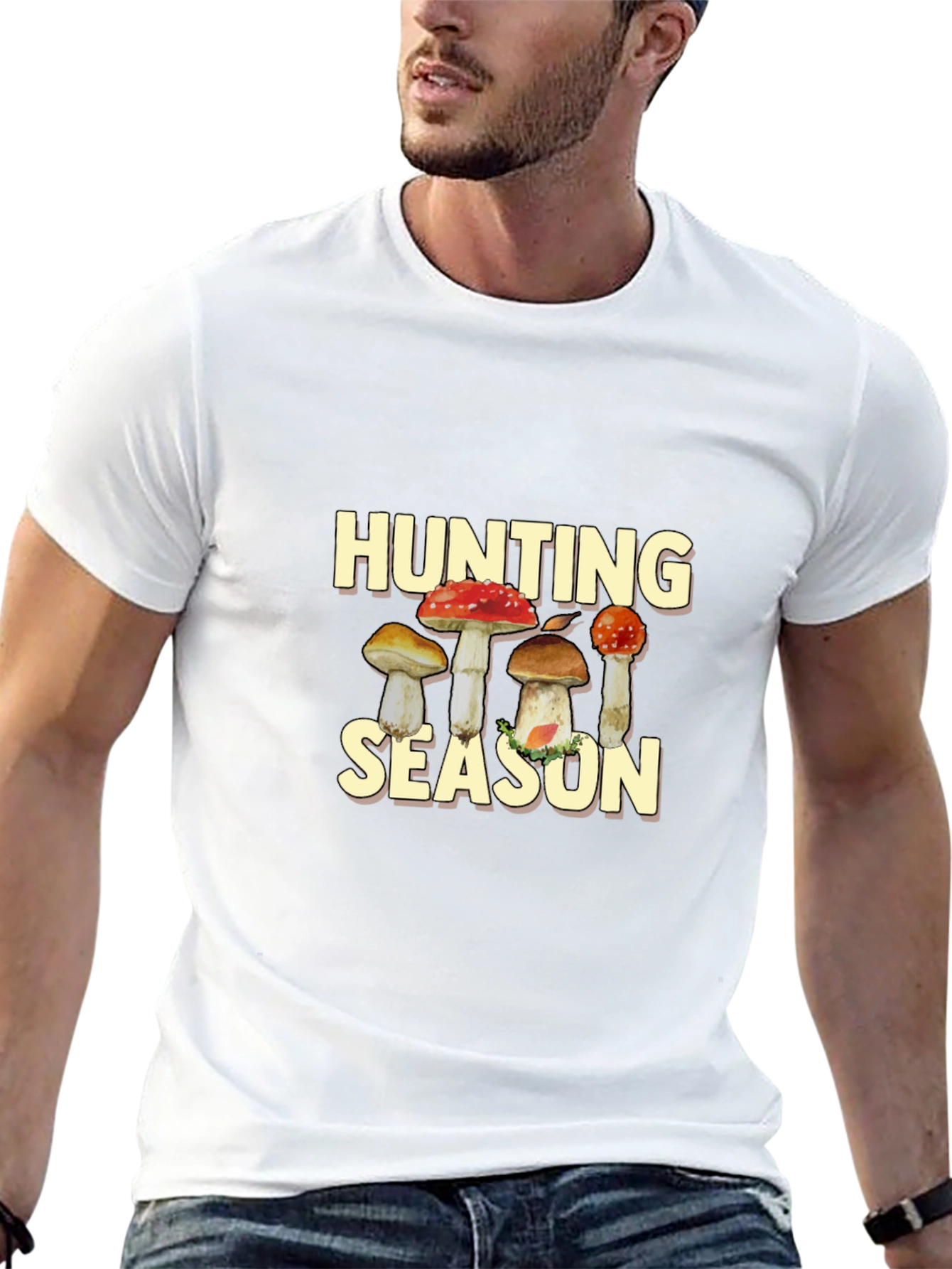 Hunting Season Mushroom Graphic Tee - Black - 13