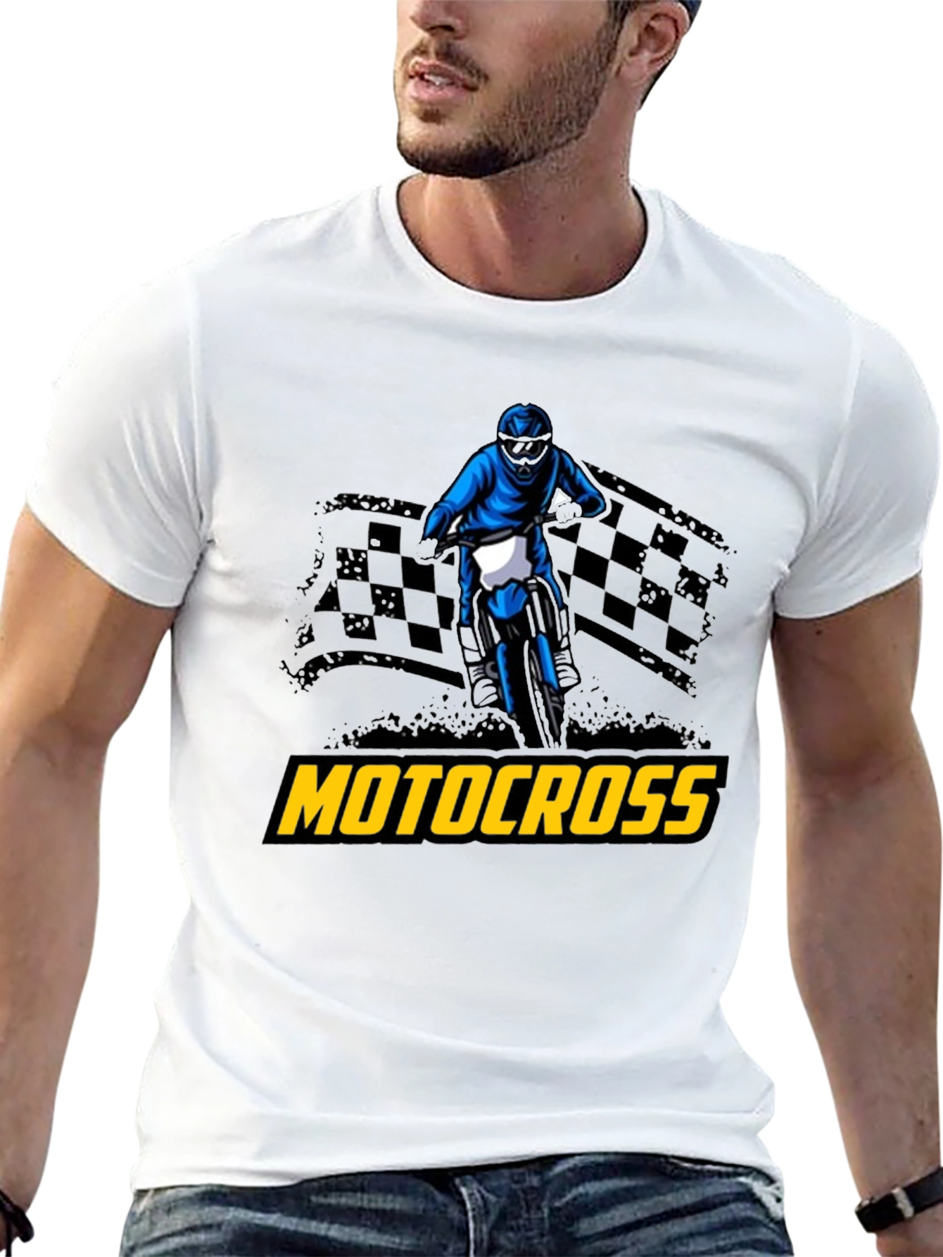 Black Motocross Rider Graphic T-Shirt - Black view 13
