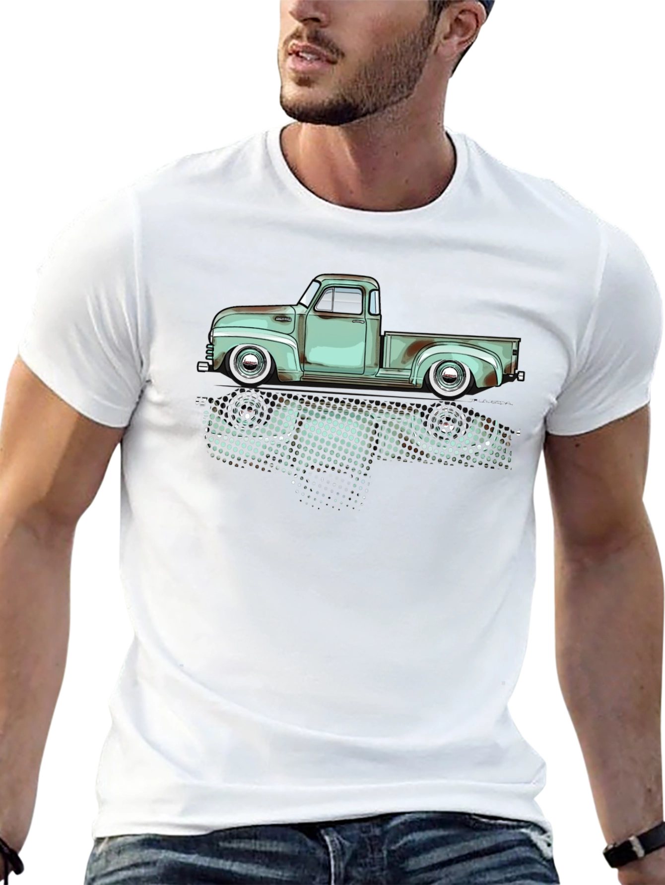 Black Vintage Truck Graphic Tee - Classic Style view 13