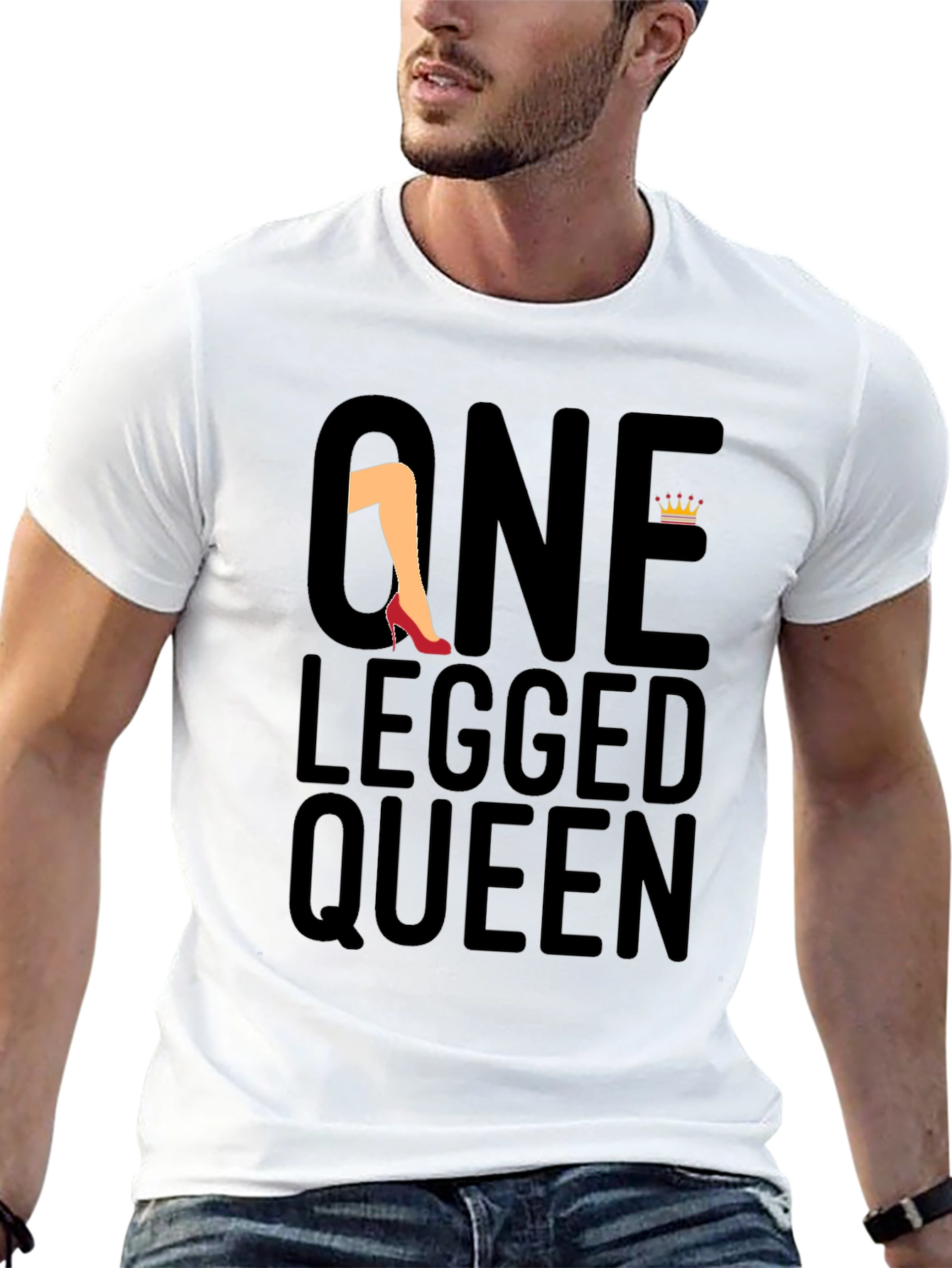 Black One Legged Queen Black Graphic Tee view 13