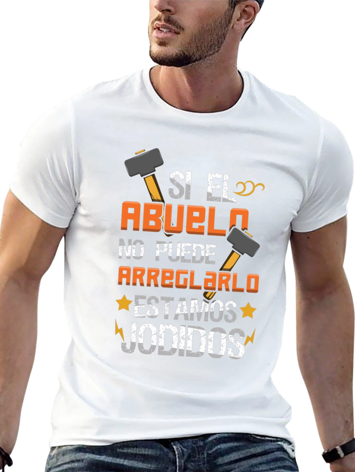 Black Si El Abuelo T-Shirt: Funny Grandpa Fix-It Tee view 13