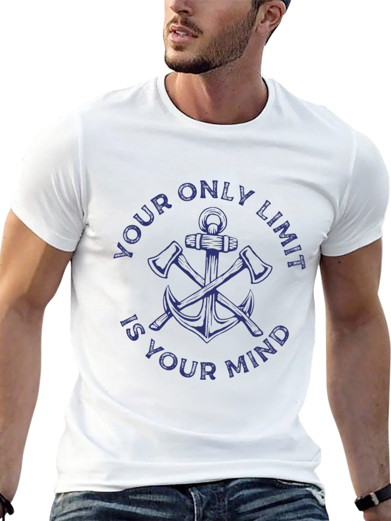 Black Your Only Limit Mind Graphic Tee - Anchor & Axes Design view 13