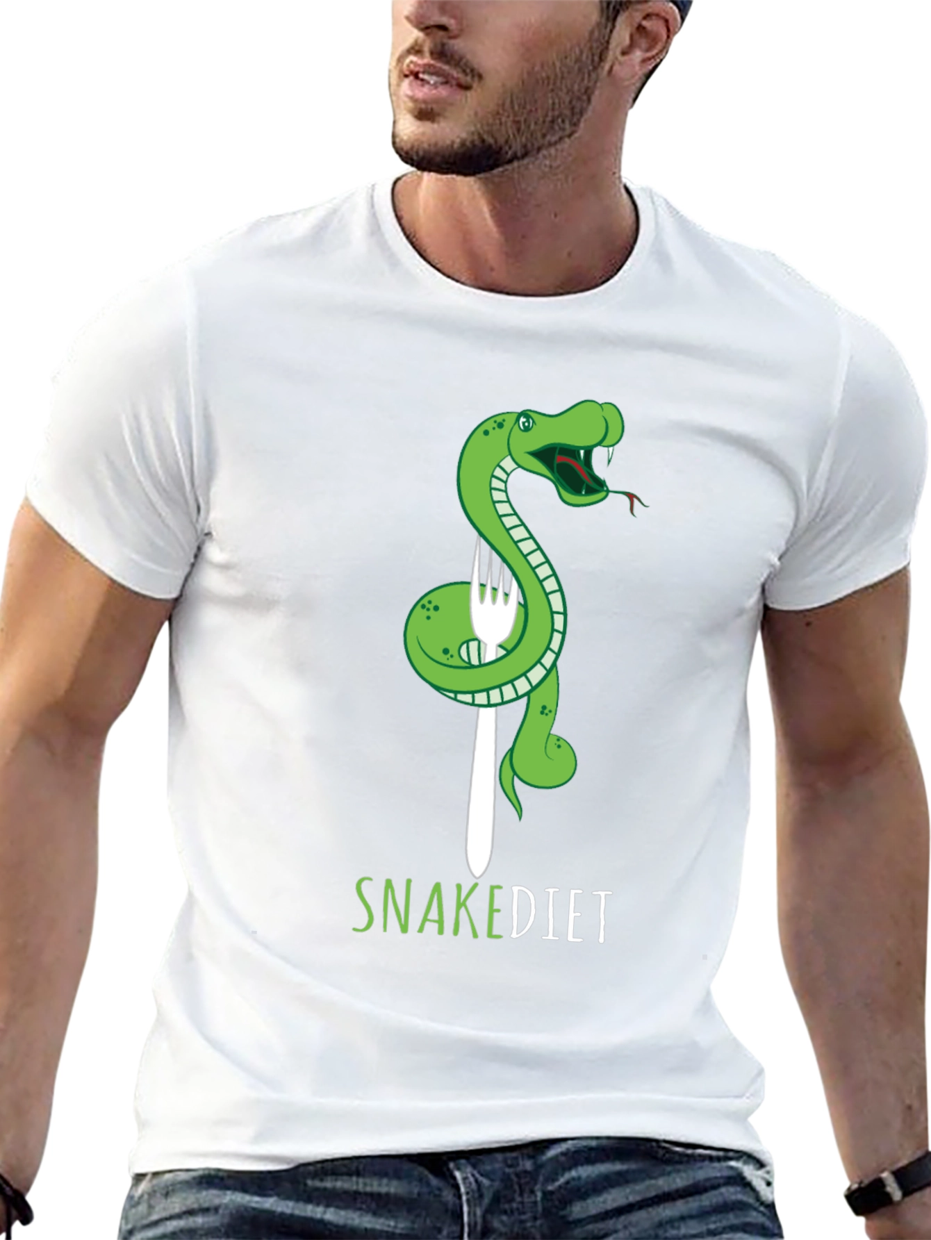 Black Snake Diet T-Shirt - Funny Graphic Tee view 13