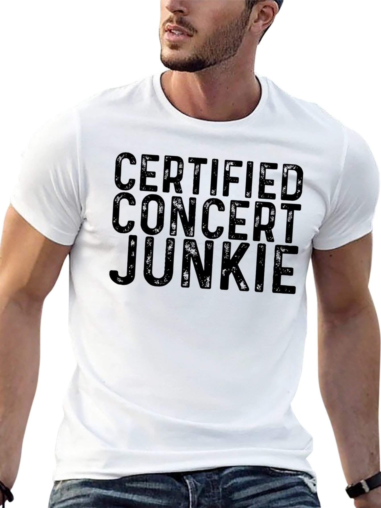Black Certified Concert Junkie Black Graphic Tee view 13