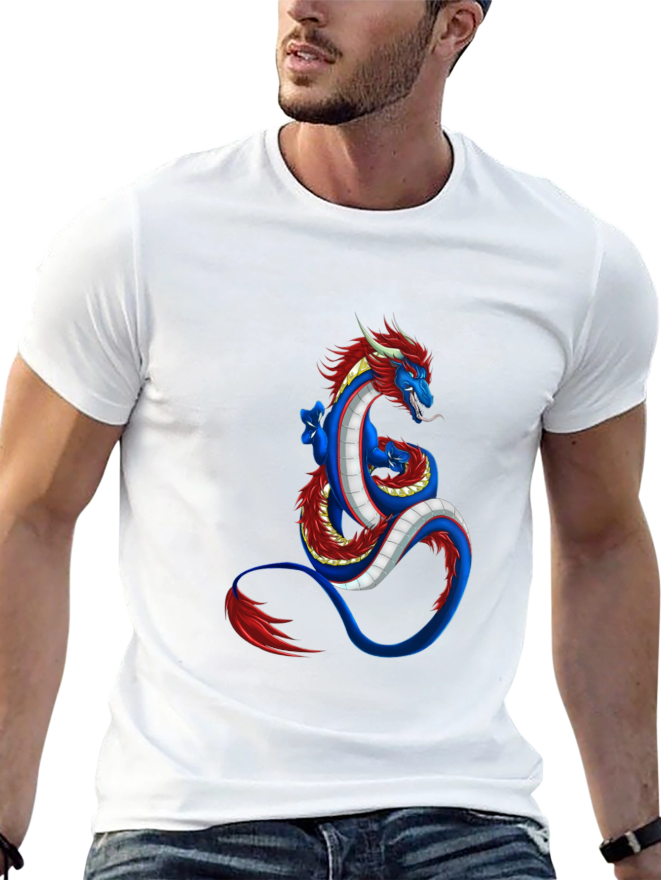 Black Dragon Graphic Tee - Black Cotton Blend view 13