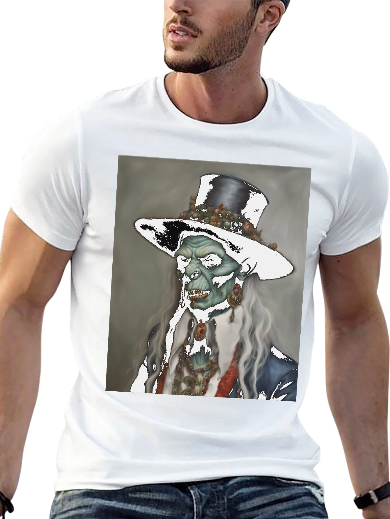 Black Zombie Gentleman T-Shirt - Undead Elegance view 13