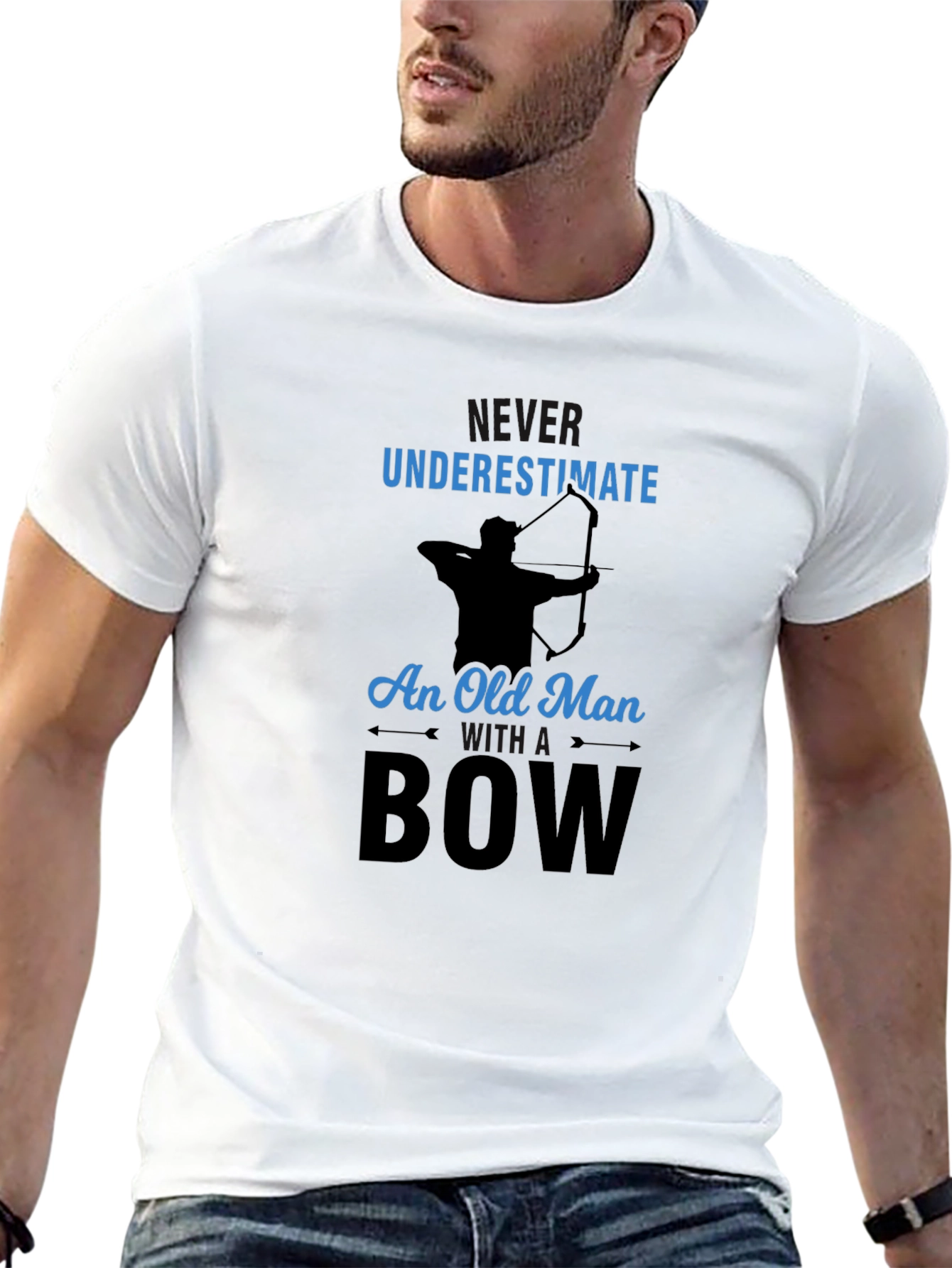 Black Never Underestimate Old Man With a Bow T-Shirt view 13