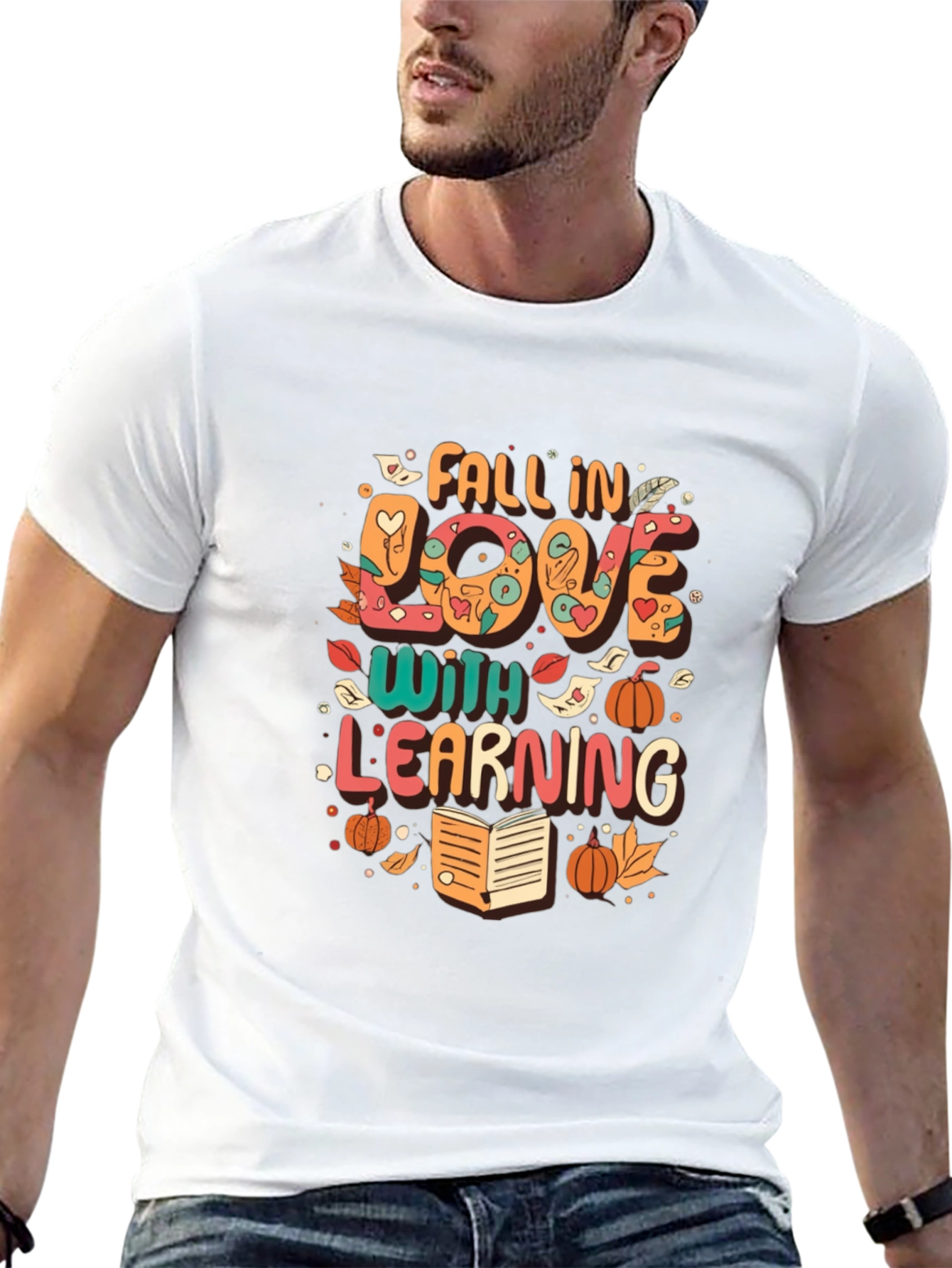 Black Fall In Love With Learning T-Shirt view 13