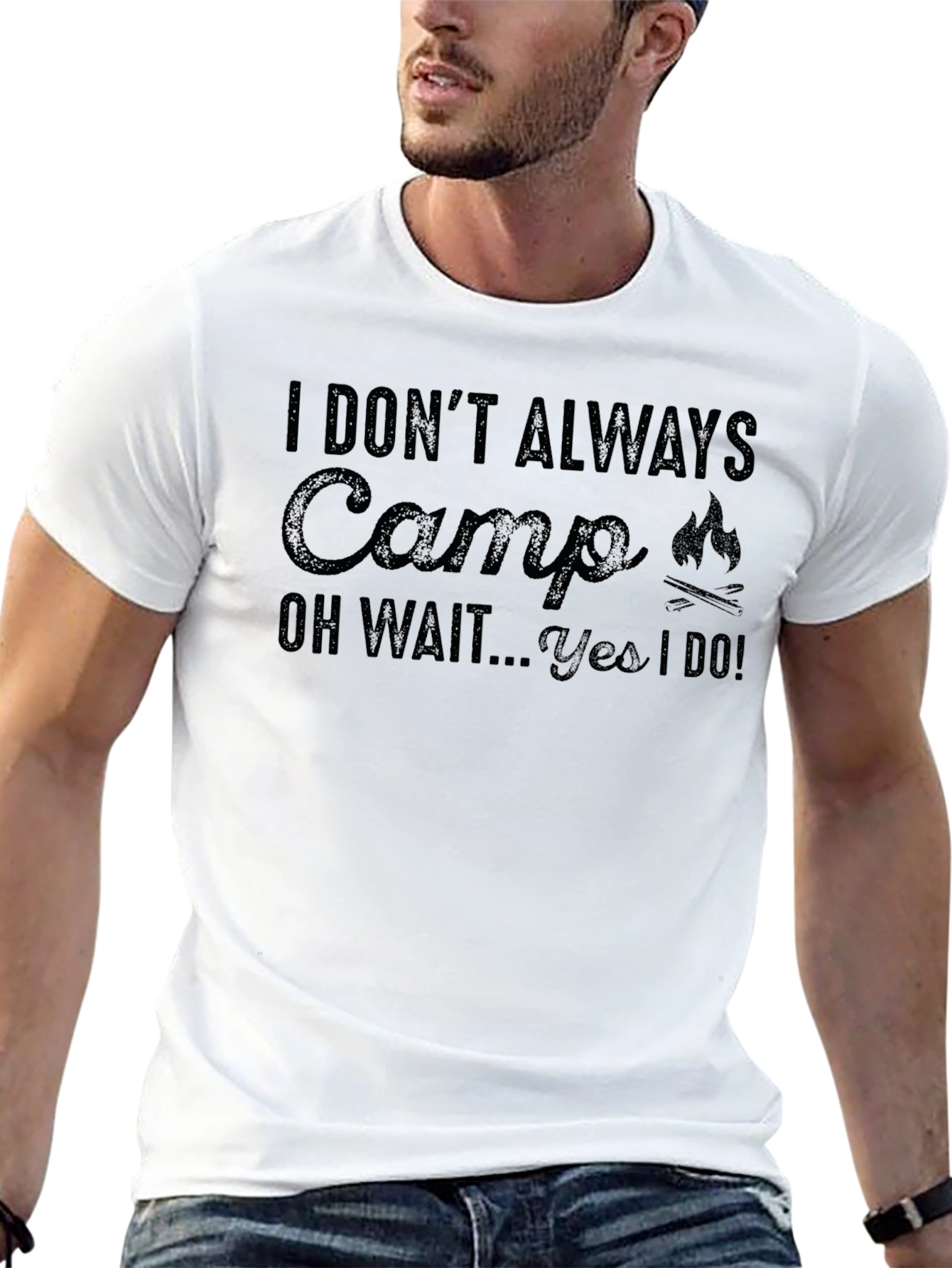 Black Funny Camping Graphic T-Shirt - I Don't Always Camp... view 13