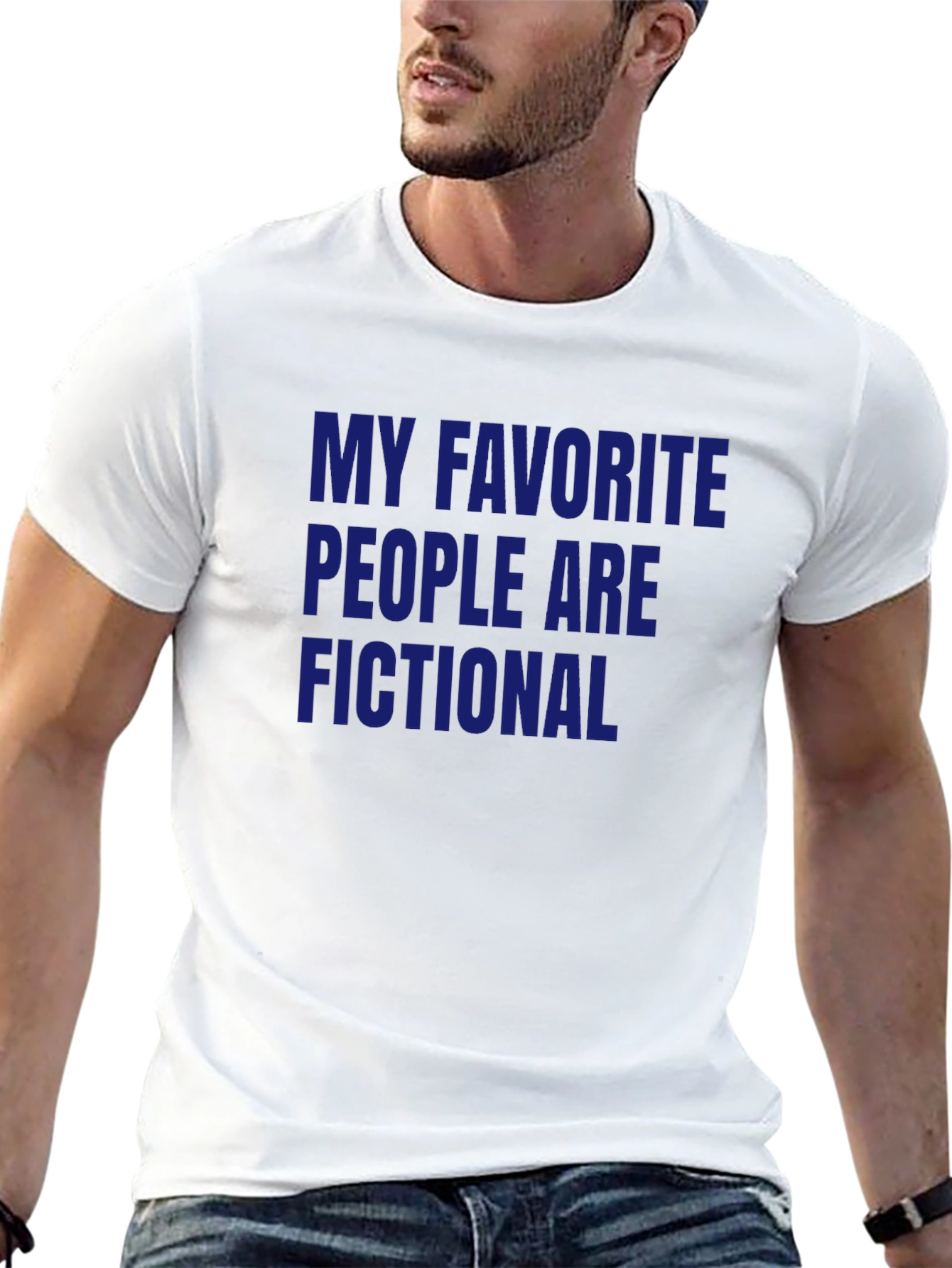 Black Fictional People T-Shirt - Novelty Slogan Tee view 13