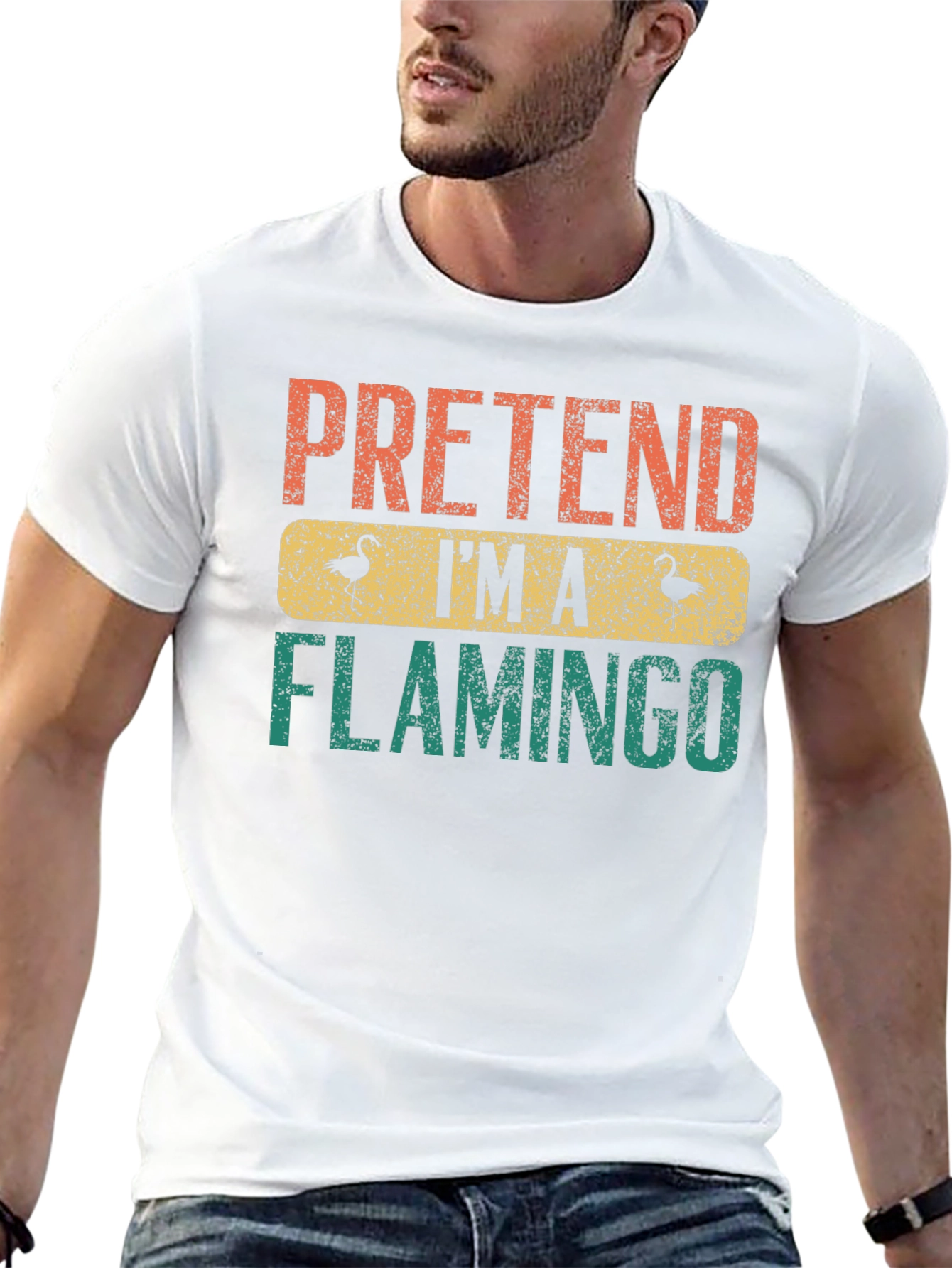Black Pretend I'm a Flamingo T-Shirt view 13